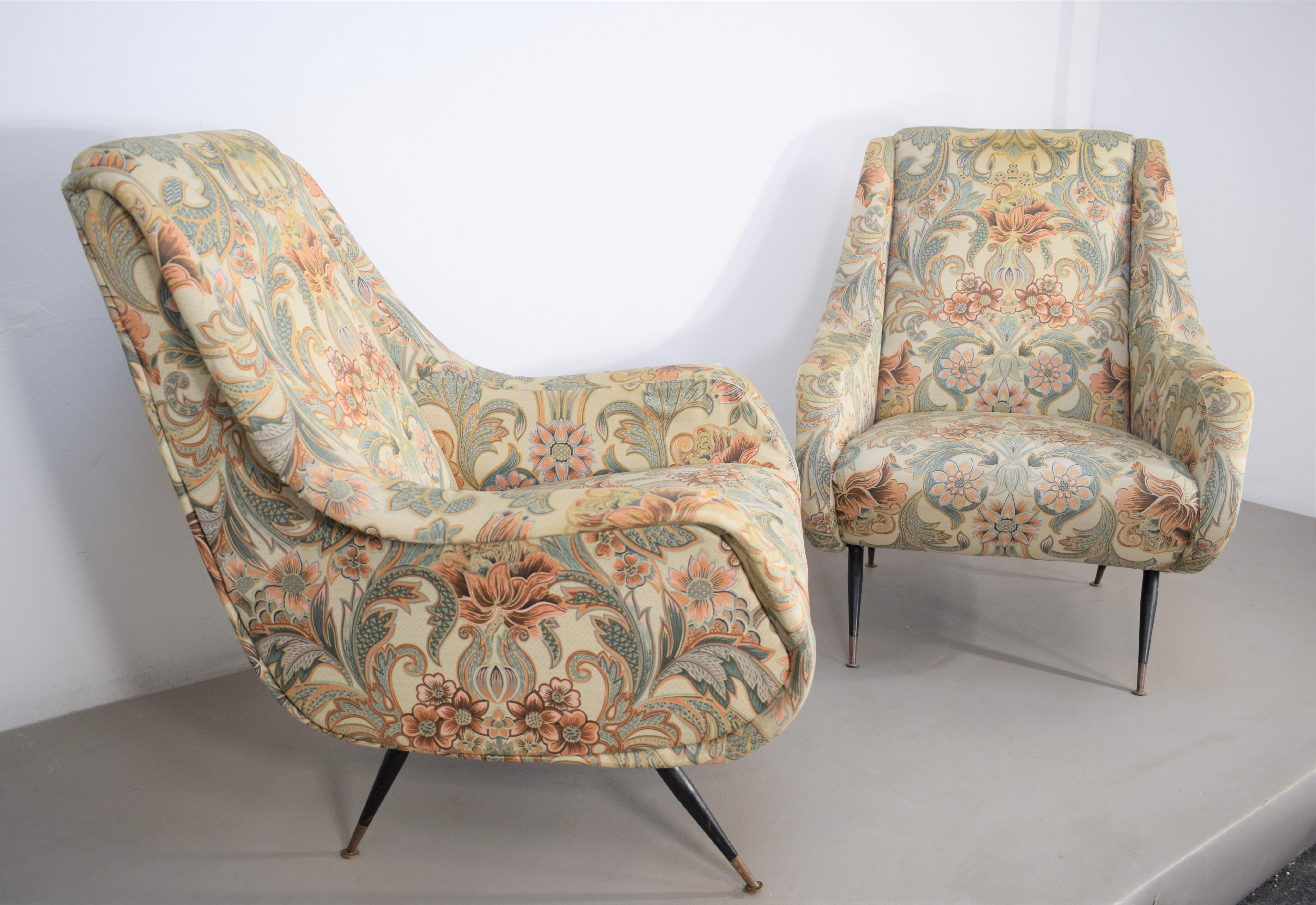 Pair of Italian armchairs by Aldo Morbelli for ISA, 1950s.

Dimensions: H= 85 cm; W= 69 cm; D= 83 cm; H seat= 38 cm.