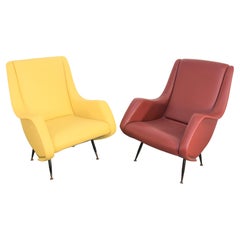 Pair of Italian armchairs by Aldo Morbelli for ISA, 1950s.