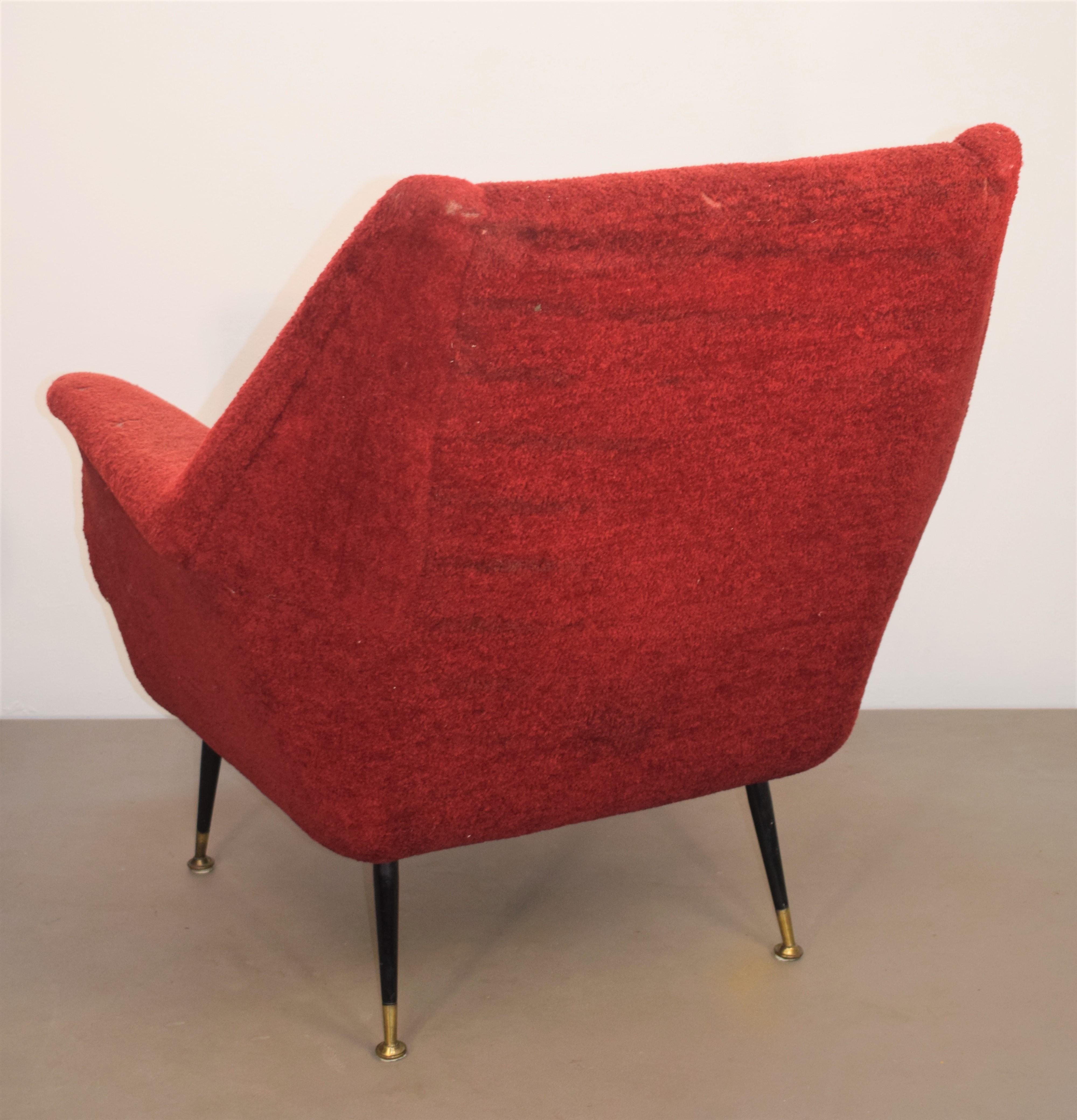 Pair of Italian armchairs by Gigi Radice, 1960s 3