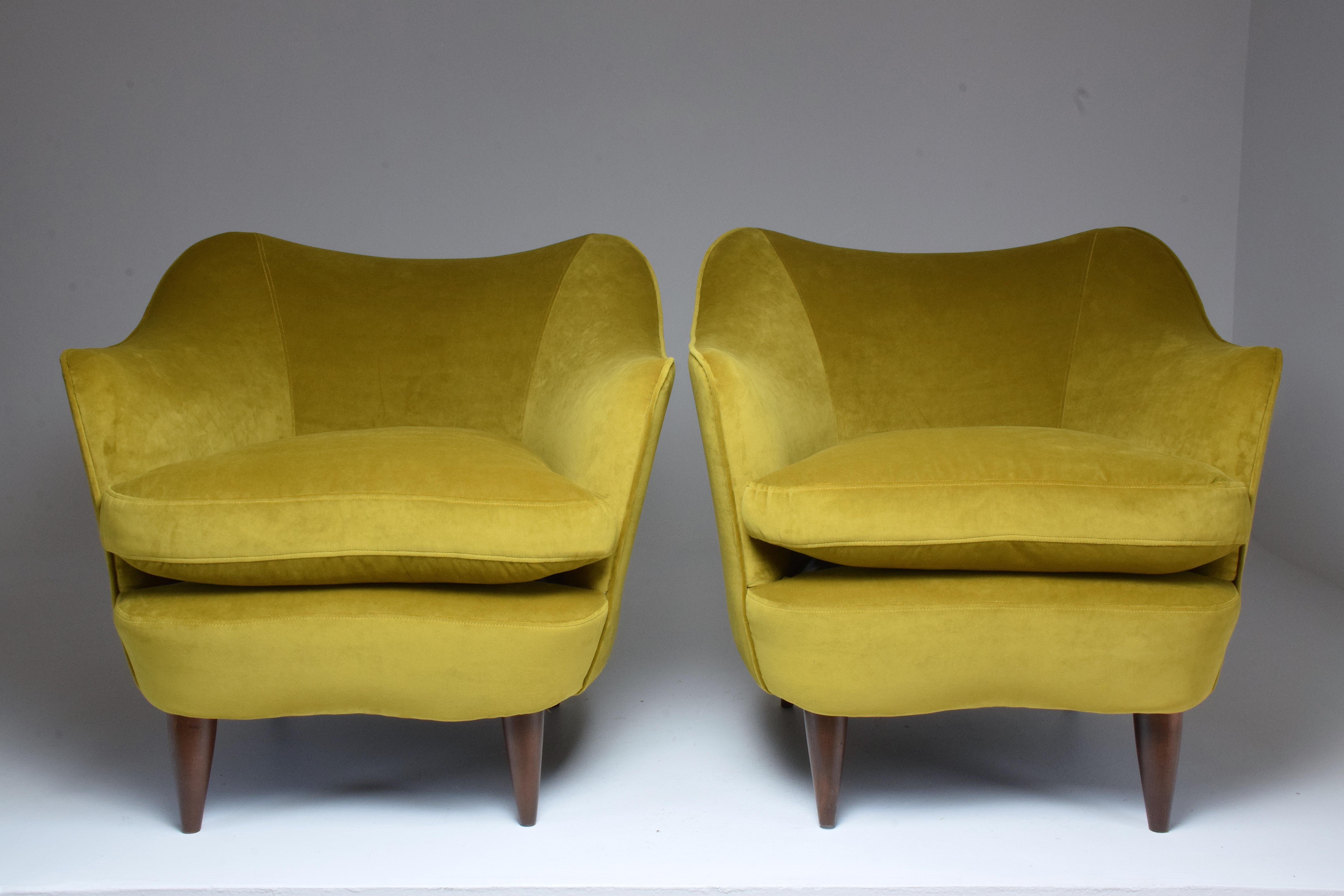 Pair of Italian Armchairs by Gio Ponti for Casa e Giardino, 1930s In Good Condition In Paris, FR