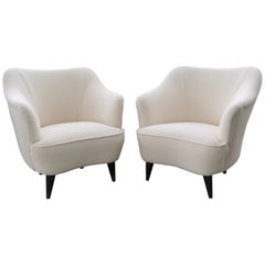 Vintage Pair of Italian Armchairs by Gio Ponti for Casa e Giardino, 1930s