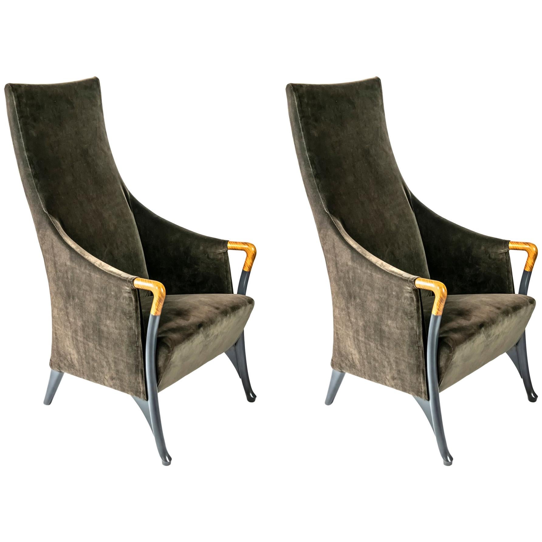 Pair of Italian Armchairs by Giorgetti
