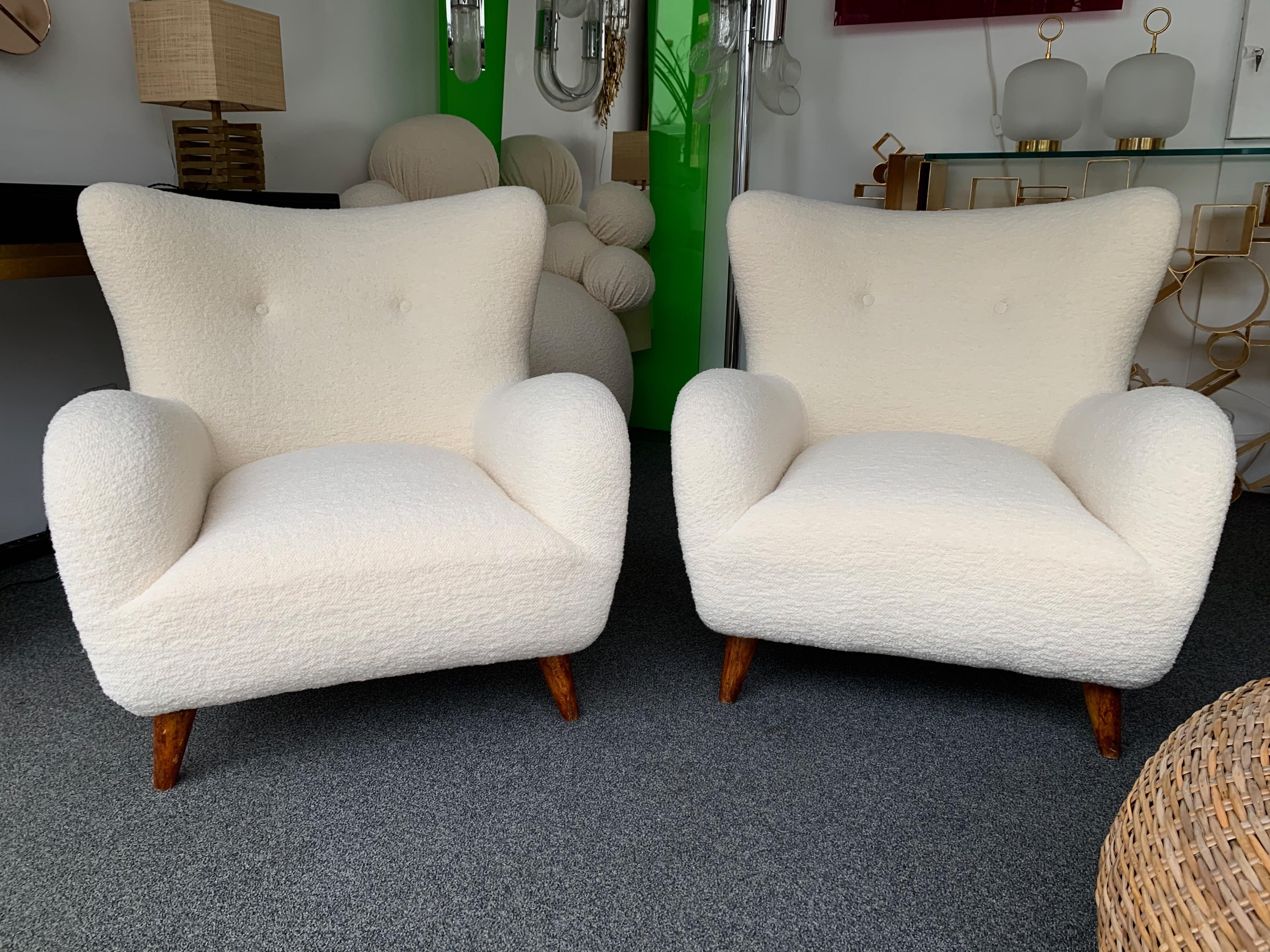 Pair of Italian Armchairs by Melchiorre Bega, Italy, 1950s 5