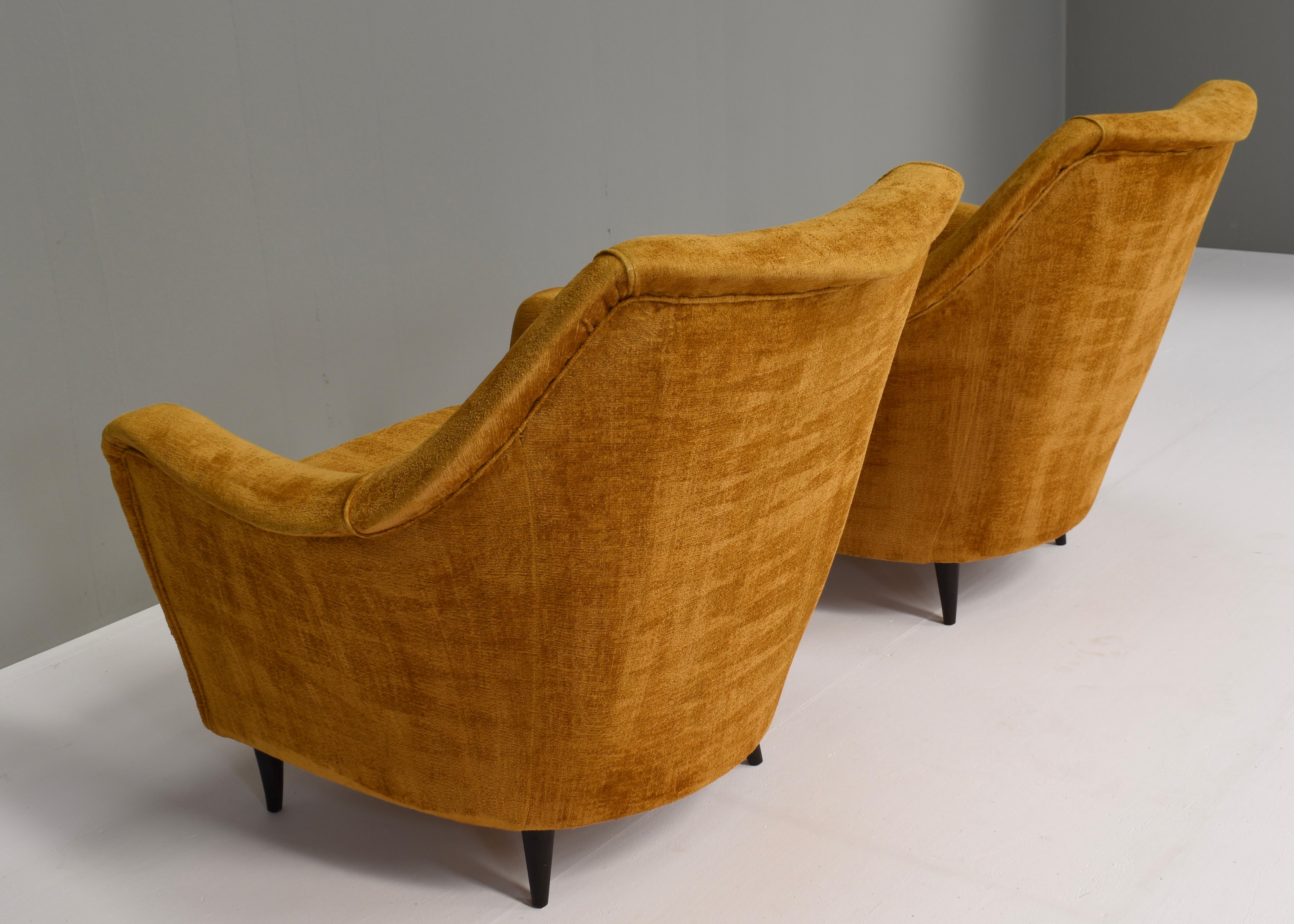 Paar italienische Sessel im Stil von Ico Parisi, Italien, um 950 im Angebot 13