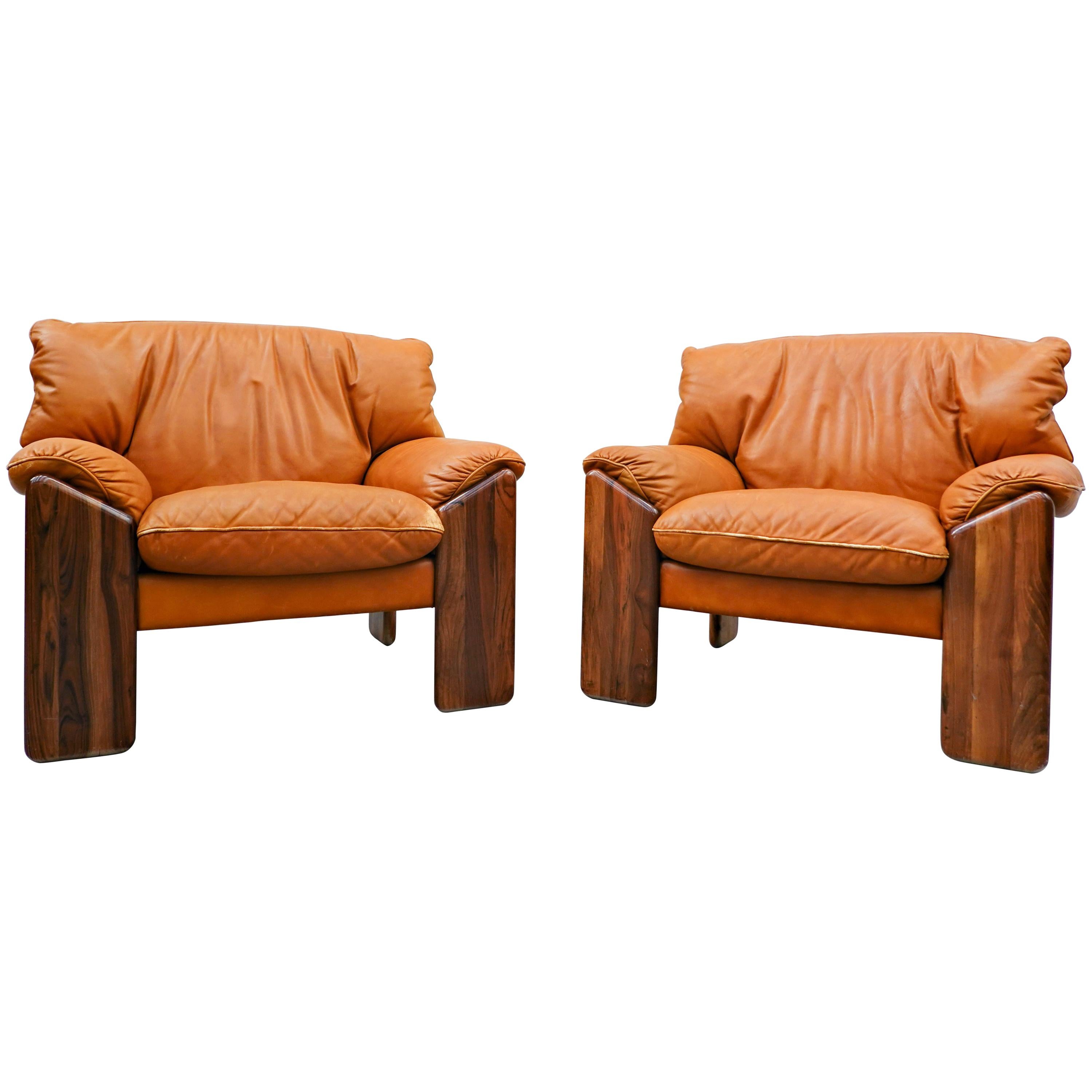 Pair of Italian Armchairs by Sapporo for Mobil Girgi, 1970s