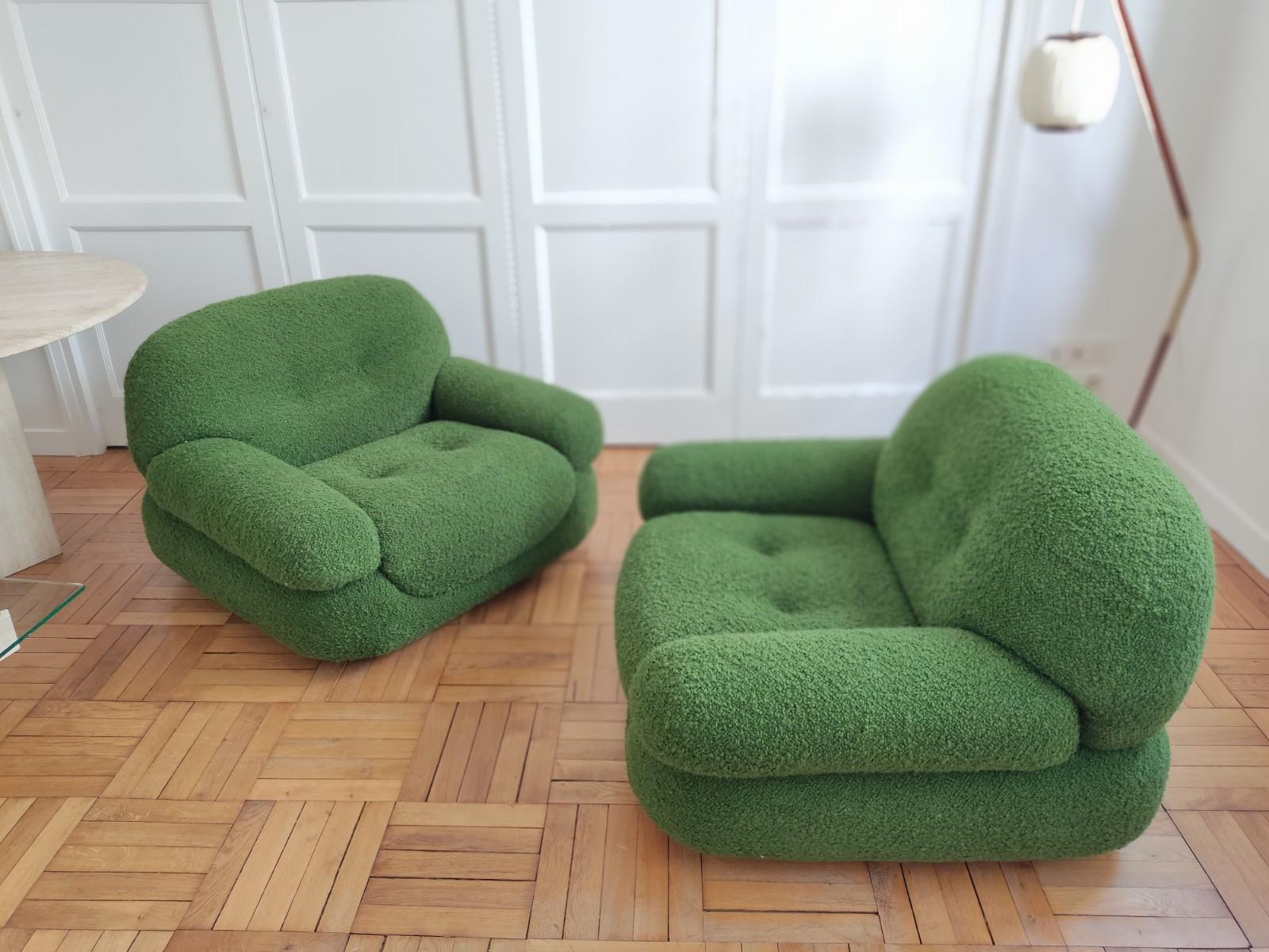 Pair of Italian Armchairs by Sapporo for Mobil Girgi 4