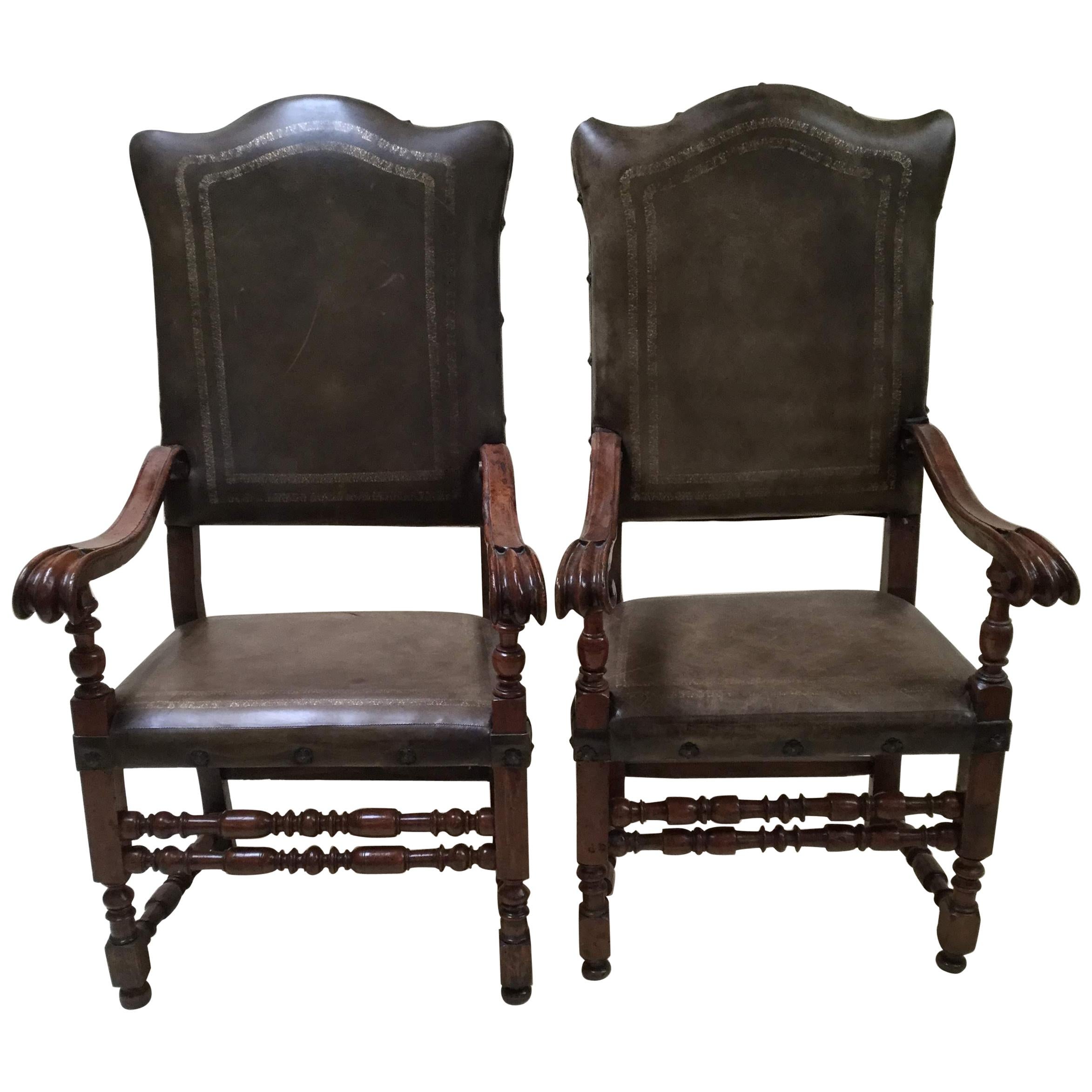 Pair of Italian Armchairs For Sale