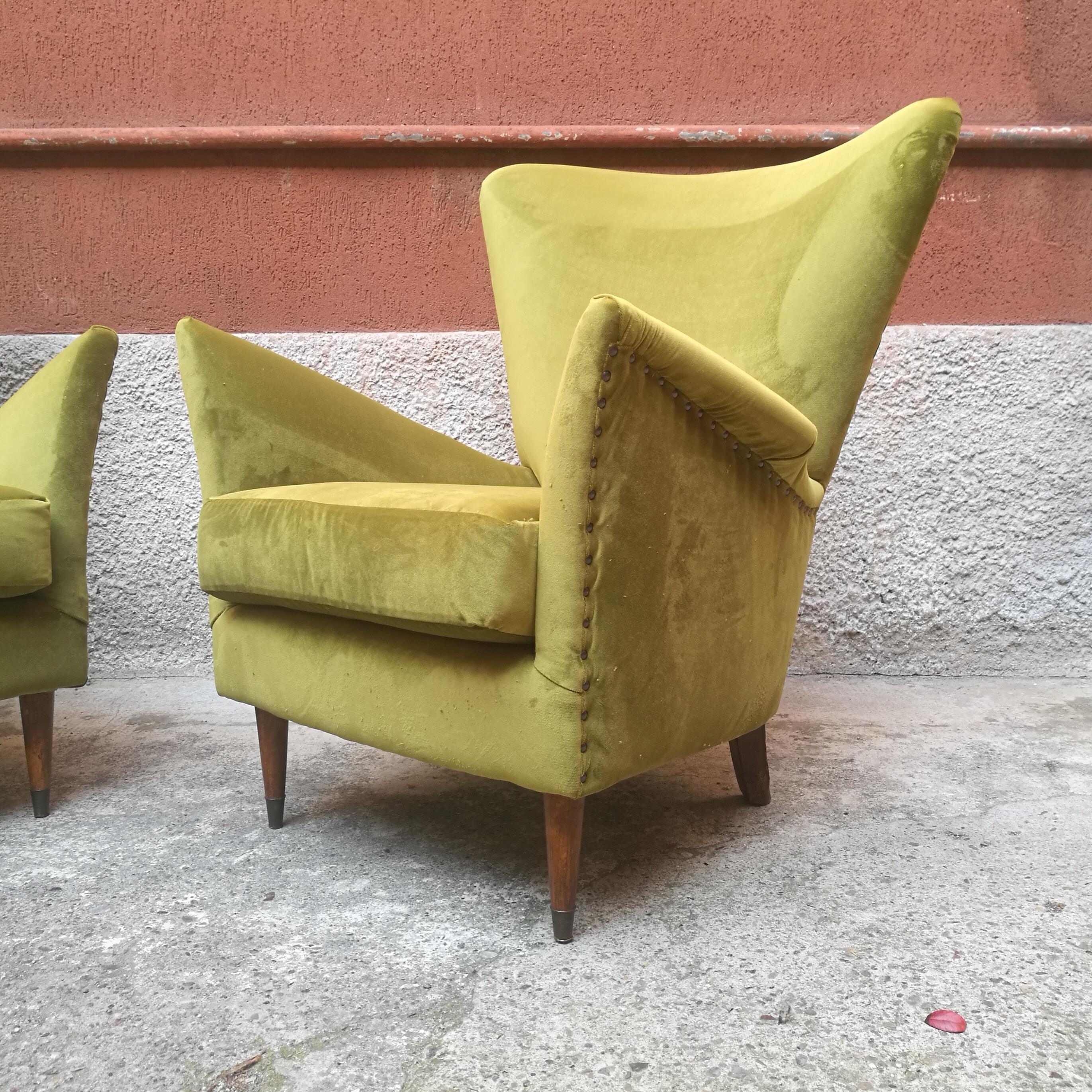 Pair of Italian Armchairs from 1950s In Good Condition In MIlano, IT