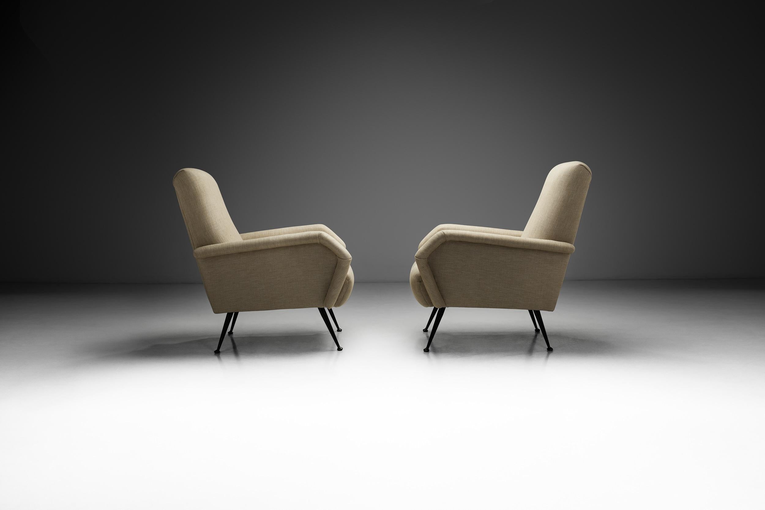 Mid-20th Century Pair of Italian Armchairs in the manner of Marco Zanuso, Italy 1960s For Sale
