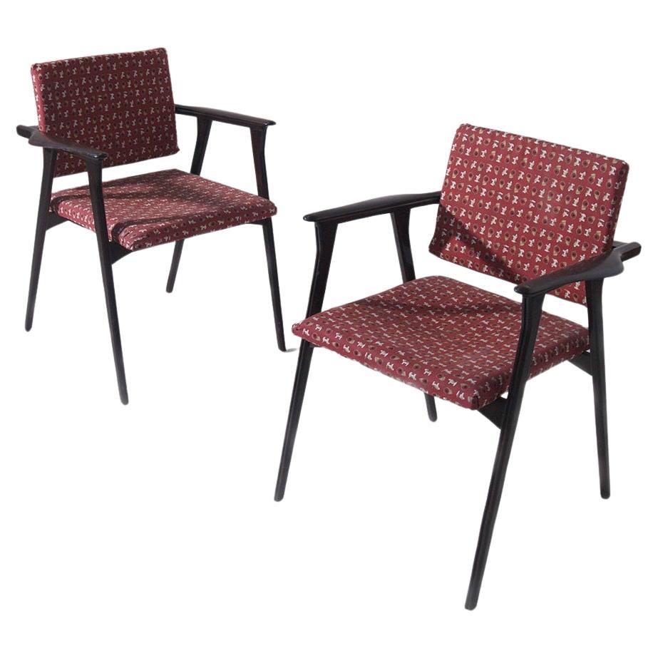 Pair of Italian Armchairs in the Style of Franco Albini for Poggi For Sale