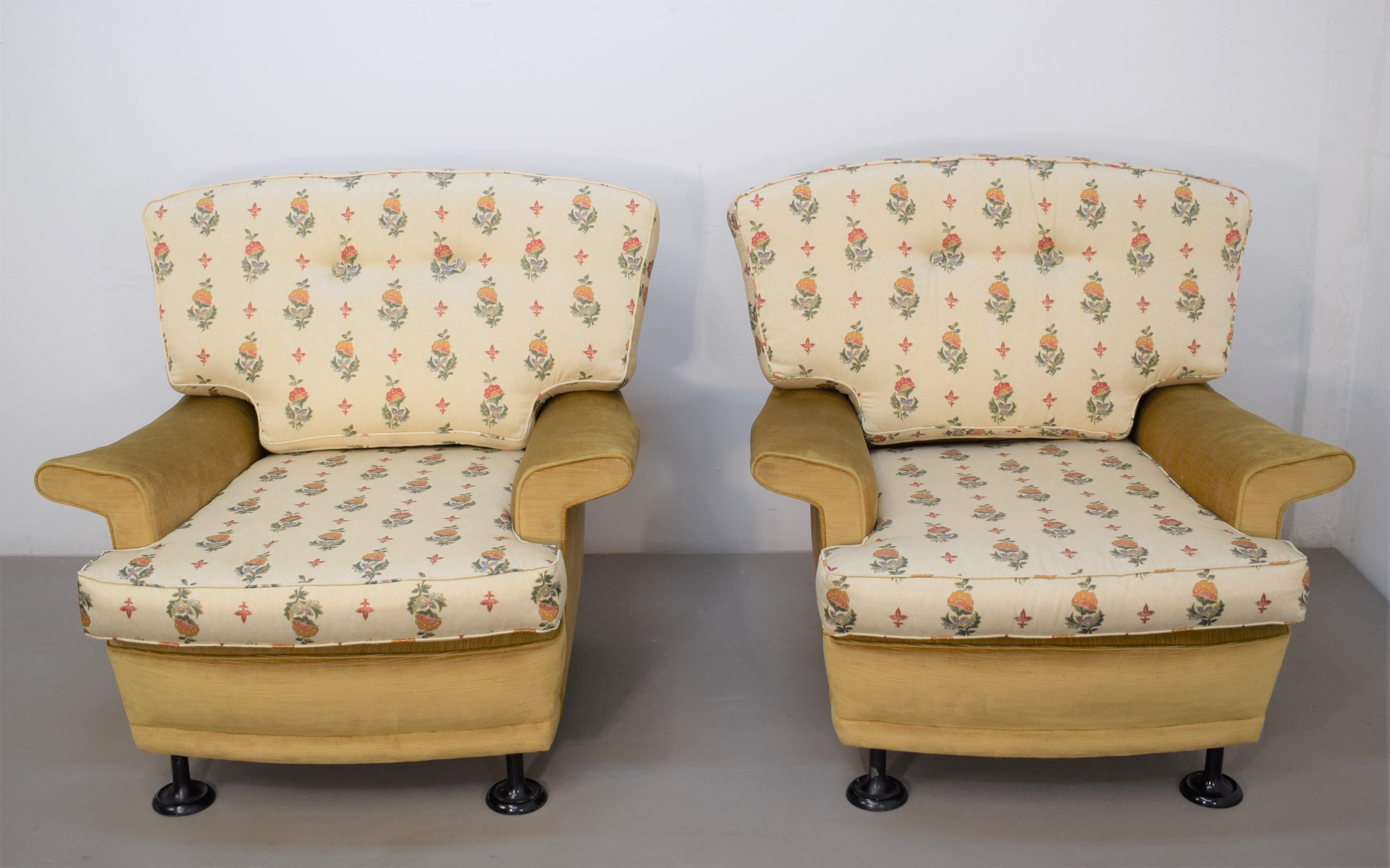 Mid-Century Modern Paire de fauteuils italiens dans le style de Marco Zanuso, années 1960 en vente