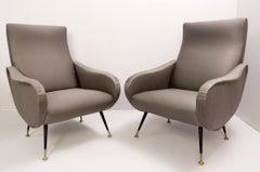 Pair of Italian Armchairs in the Style of Marco Zanuso