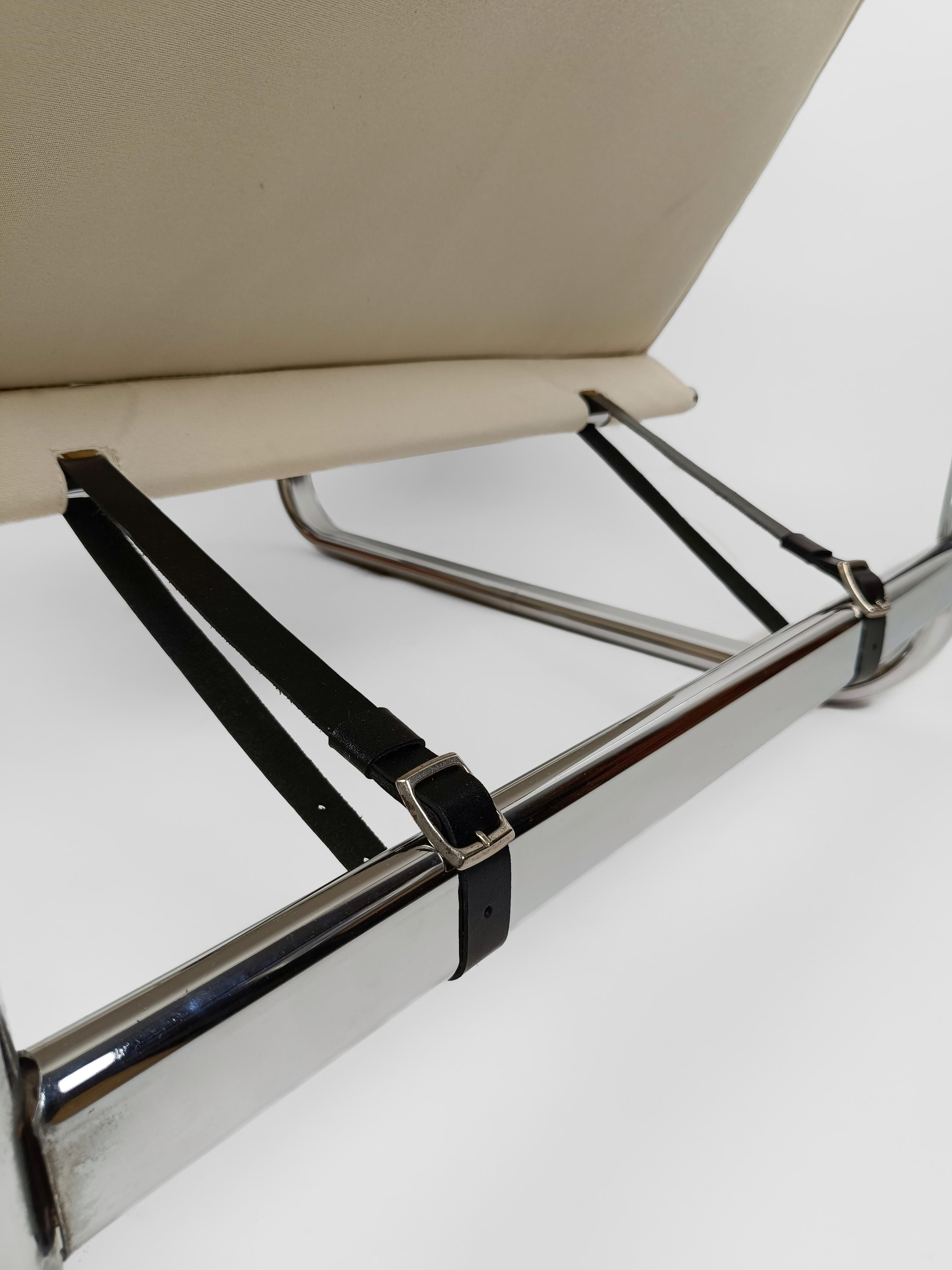 Pair of Italian Armchairs in Tubolar Chrome Steel and Beige Vellvet, 1970s 6