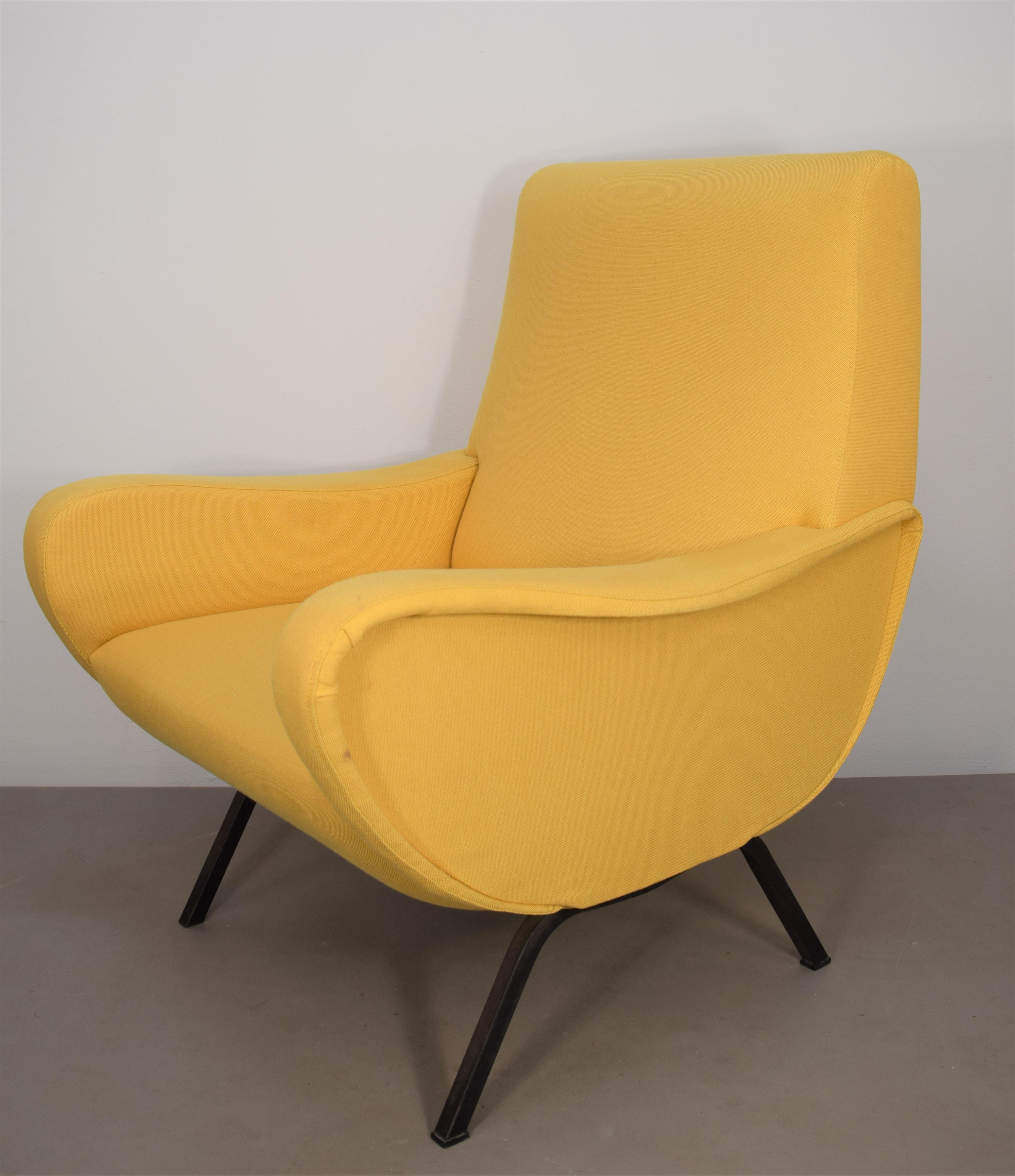 Pair of Italian Armchairs Marco Zanuso Style, 1960s For Sale 1