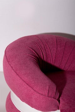 Pair of italian armchairs Mod.Premiere by Adriano Piazzesi in pink bouclé