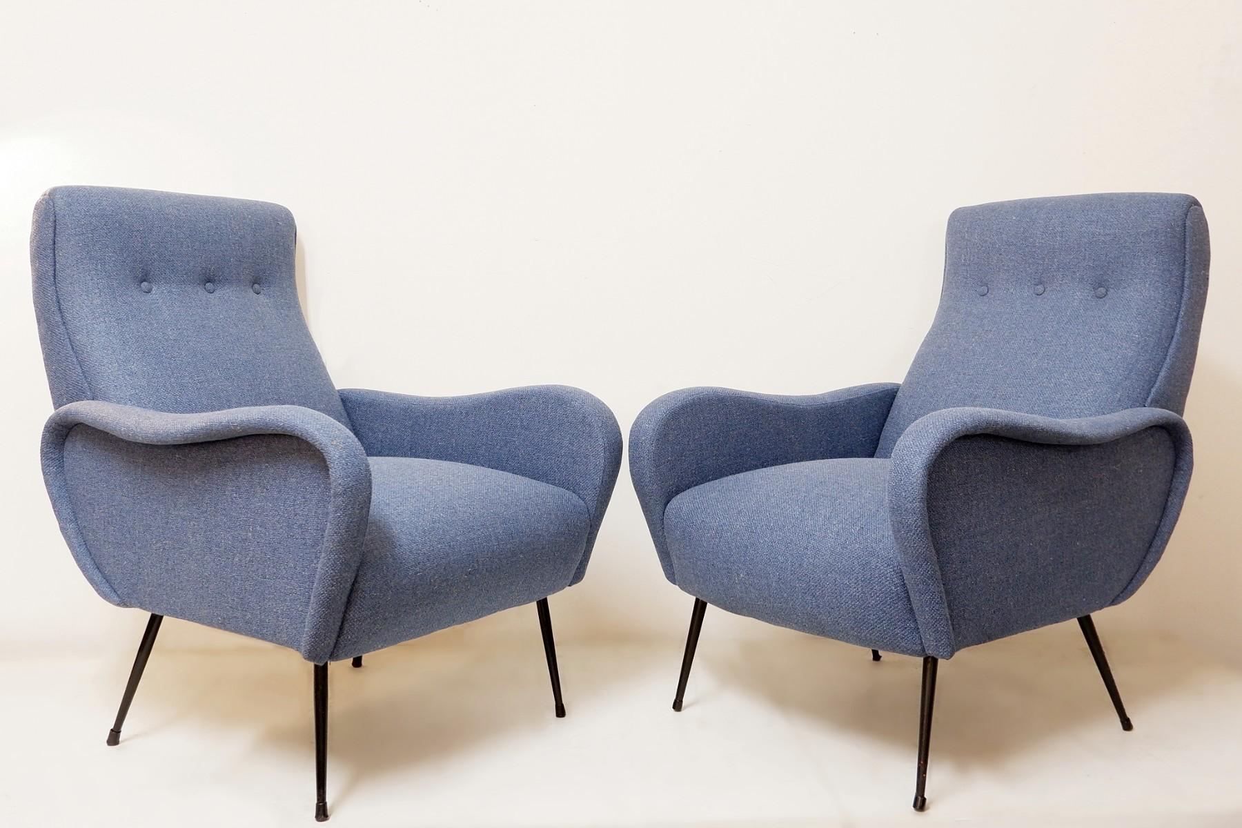 Pair of Italian armchairs - new upholstery.
