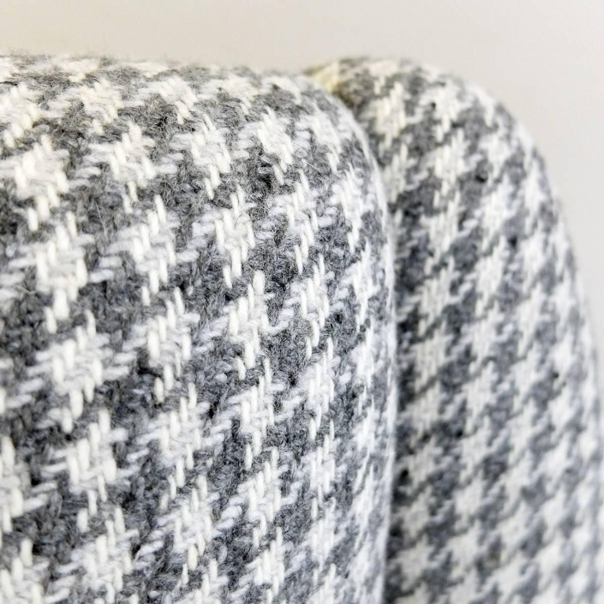 Pair of Italian Armchairs Upholstered in Wool Houndstooth 1