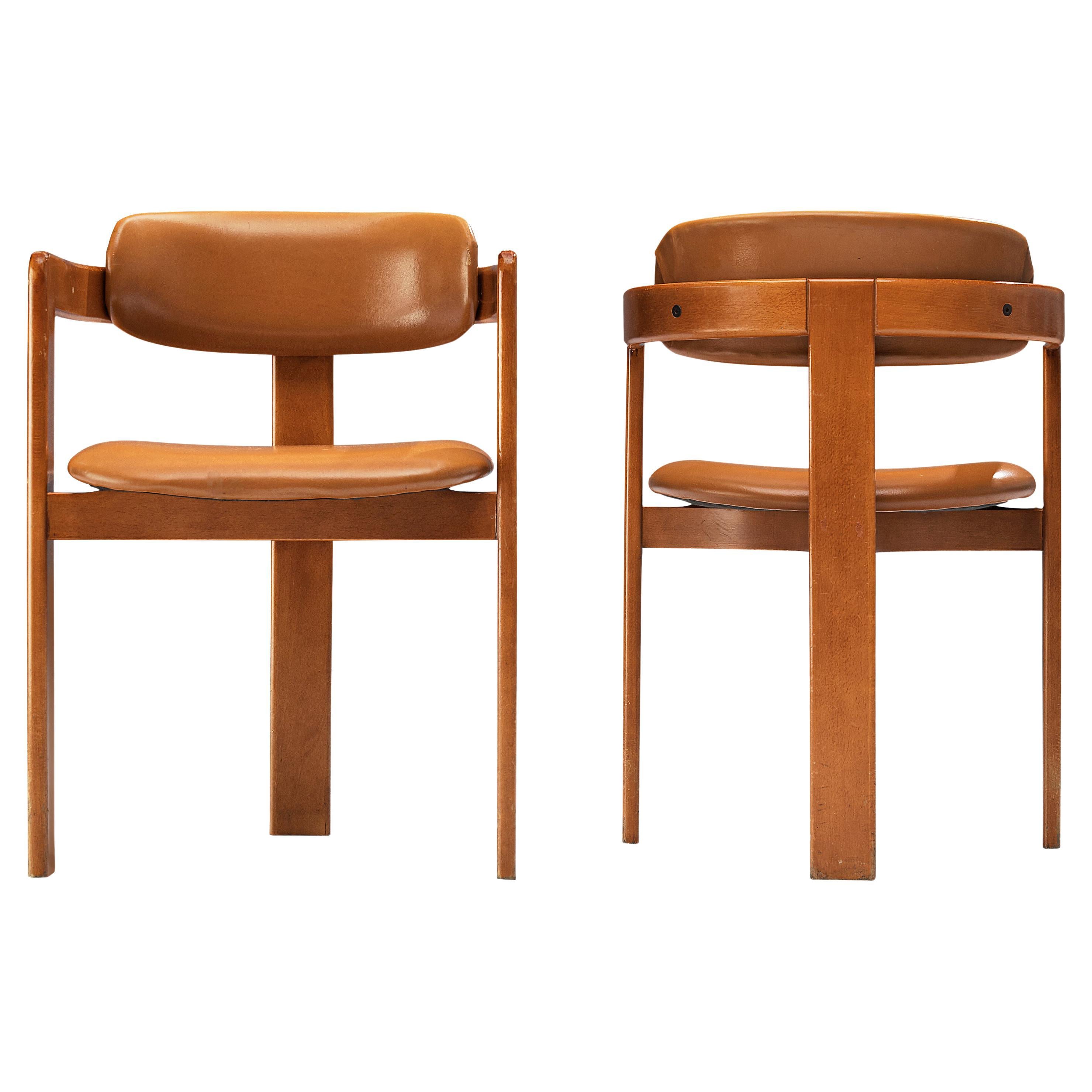 Pair of Italian Armchairs with Architectural Bentwood Frames