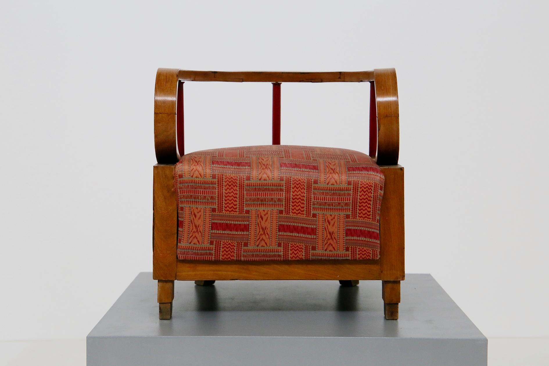 Pair of Italian Art Deco Armchairs Attributed to Giuseppe Terragni, 1920s 8