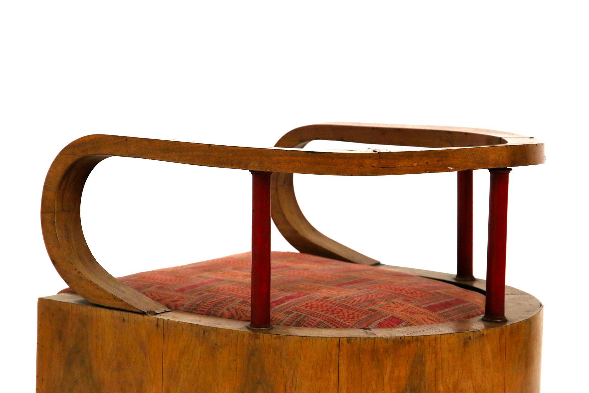 Pair of Italian Art Deco Armchairs Attributed to Giuseppe Terragni, 1920s 1