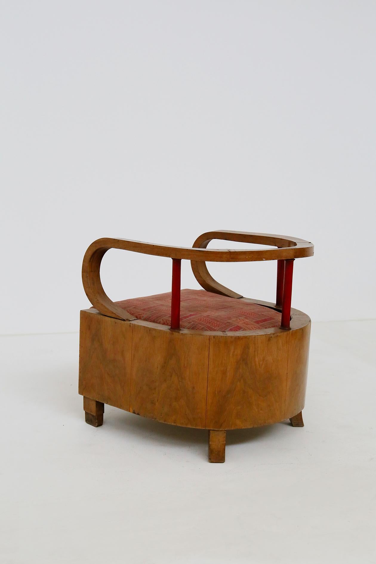 Pair of Italian Art Deco Armchairs Attributed to Giuseppe Terragni, 1920s 2