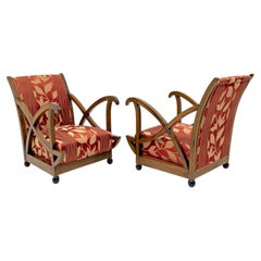 Pair of Italian Art Deco Armchairs Attributed to Maurizio Tempestini, 1940s