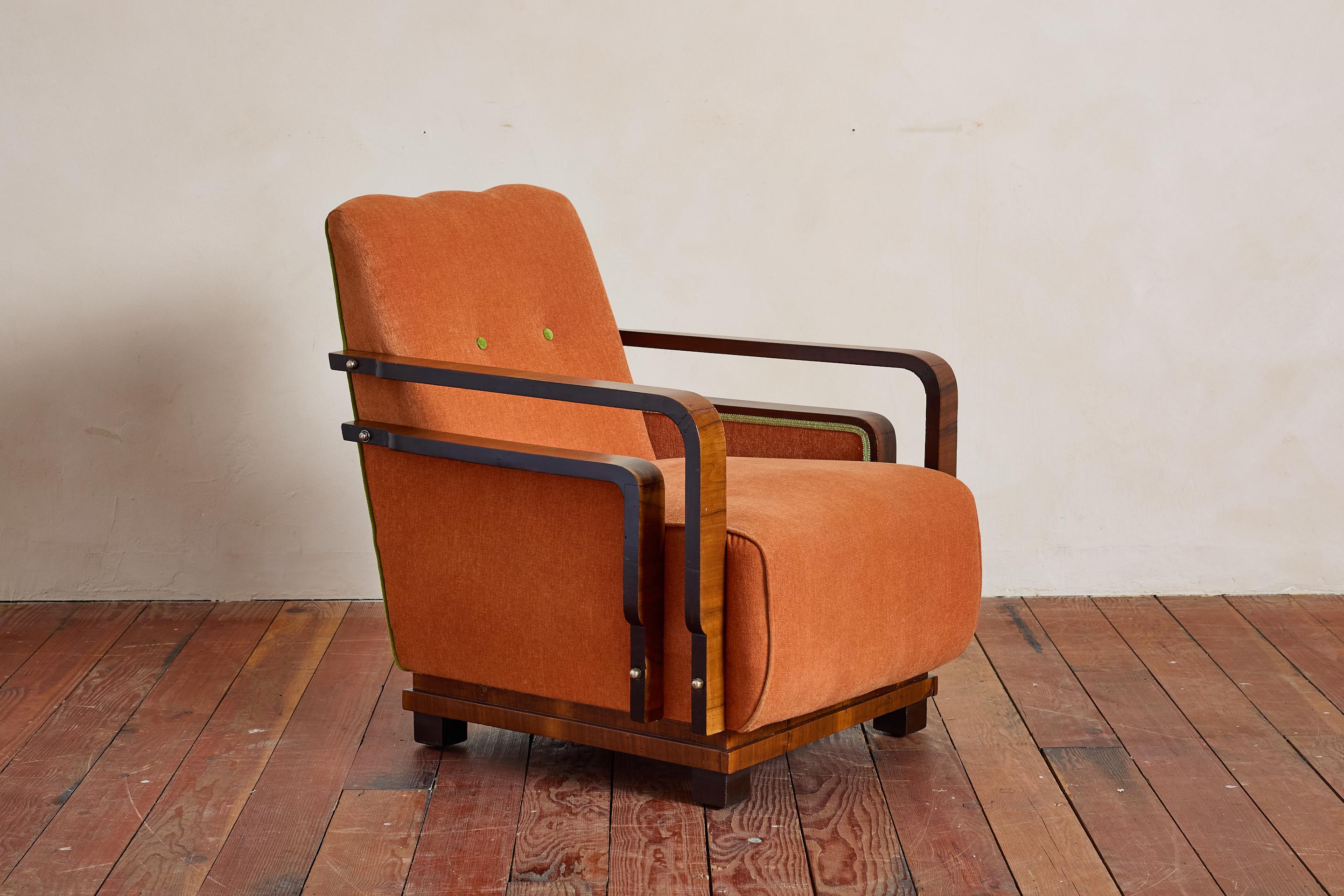 Paire de fauteuils Art déco italiens Bon état - En vente à Beverly Hills, CA