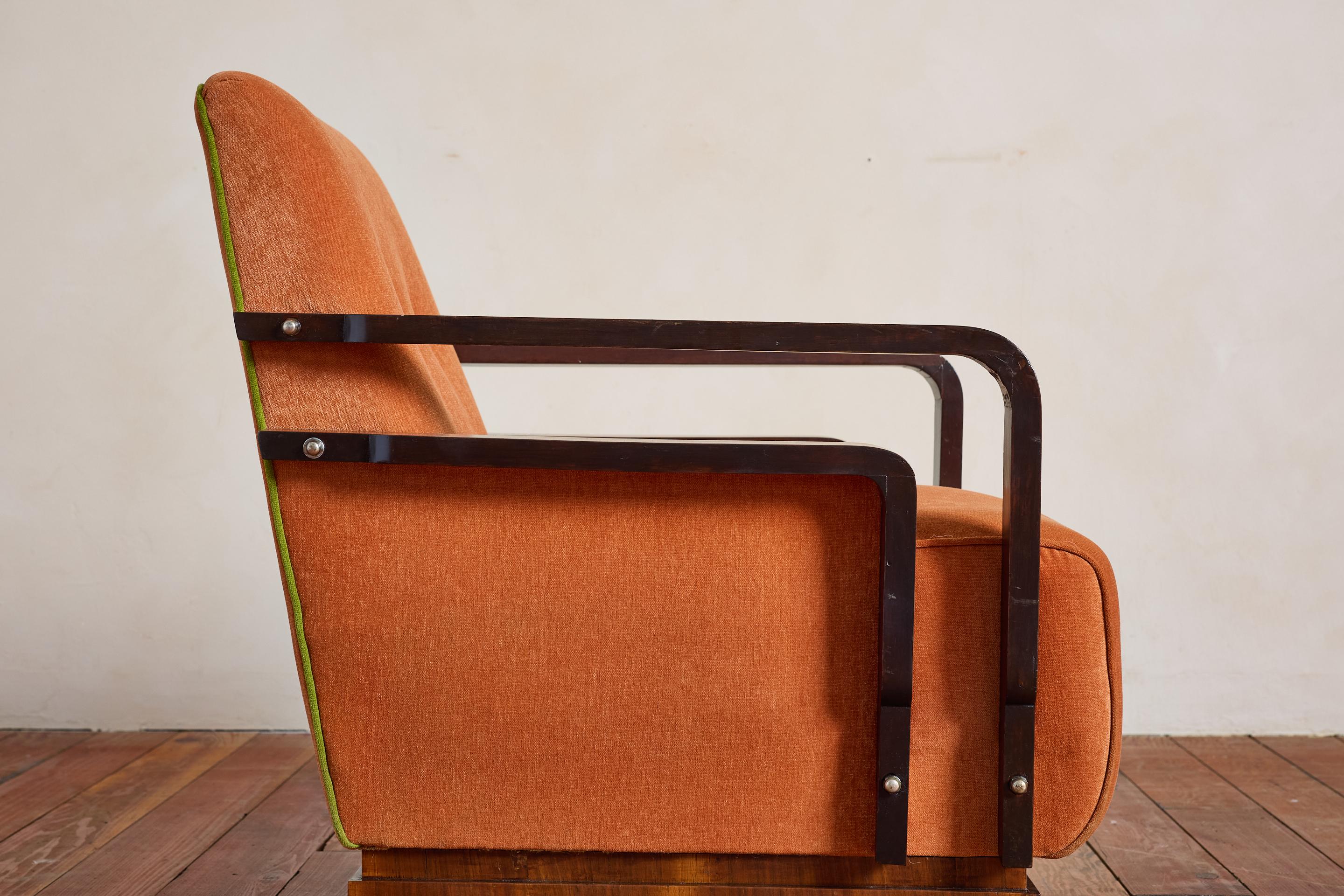 Tissu Paire de fauteuils Art déco italiens en vente