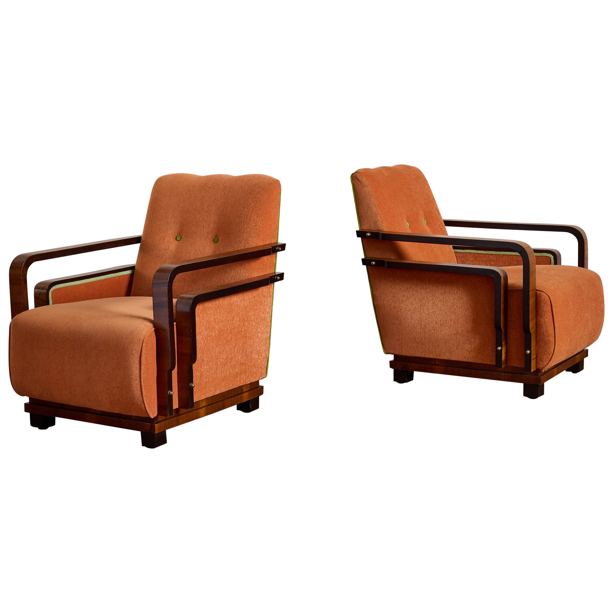 Pareja de sillones art déco italianos