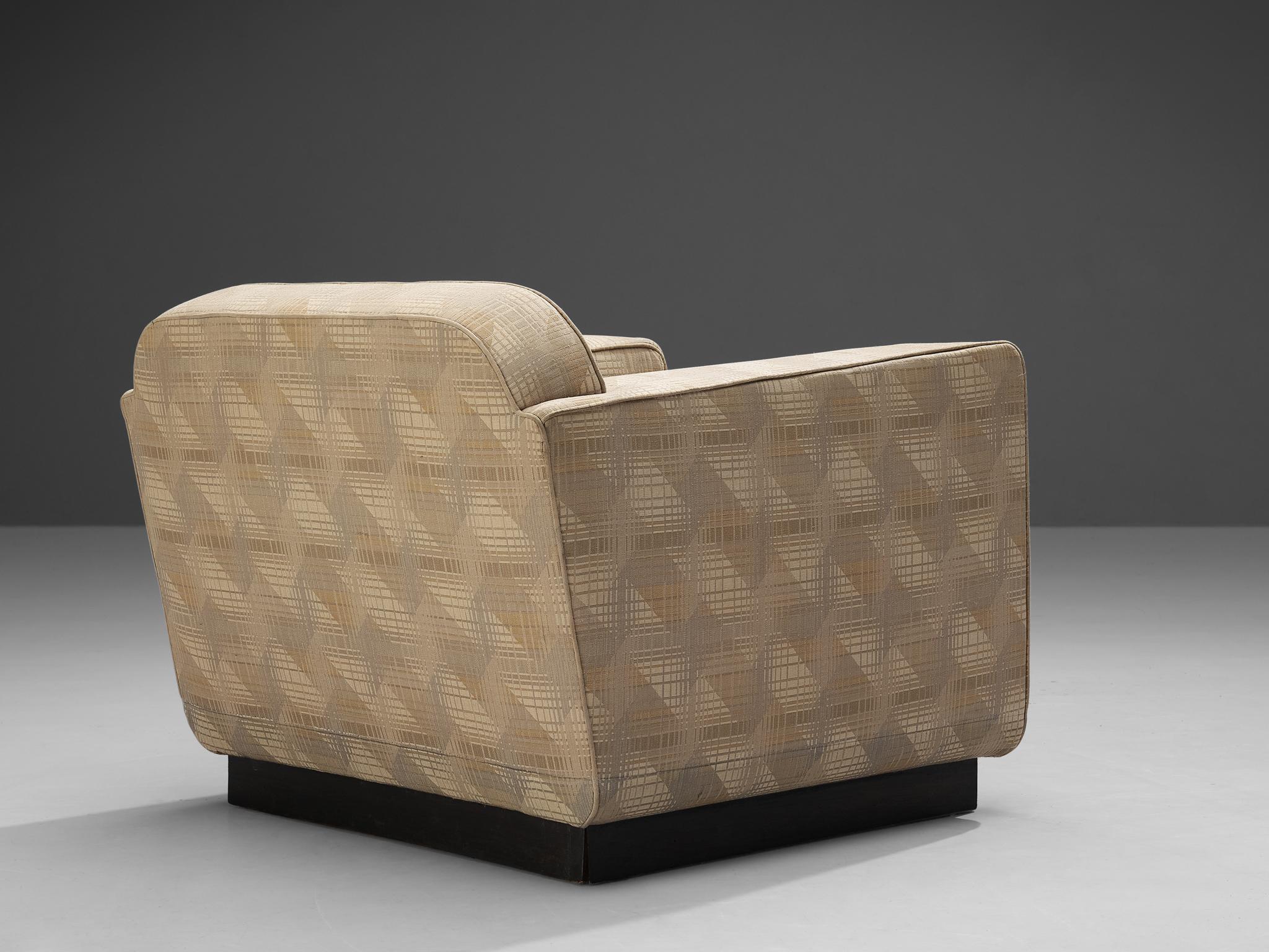 Paire de fauteuils Art Déco italiens en tapisserie beige  en vente 2