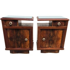 Pair Of Italian Art Deco Bed Side Tables Or End Tables