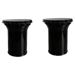 Pair of Italian Art Deco Black Coffee Tables, Contemporary Design, in stock