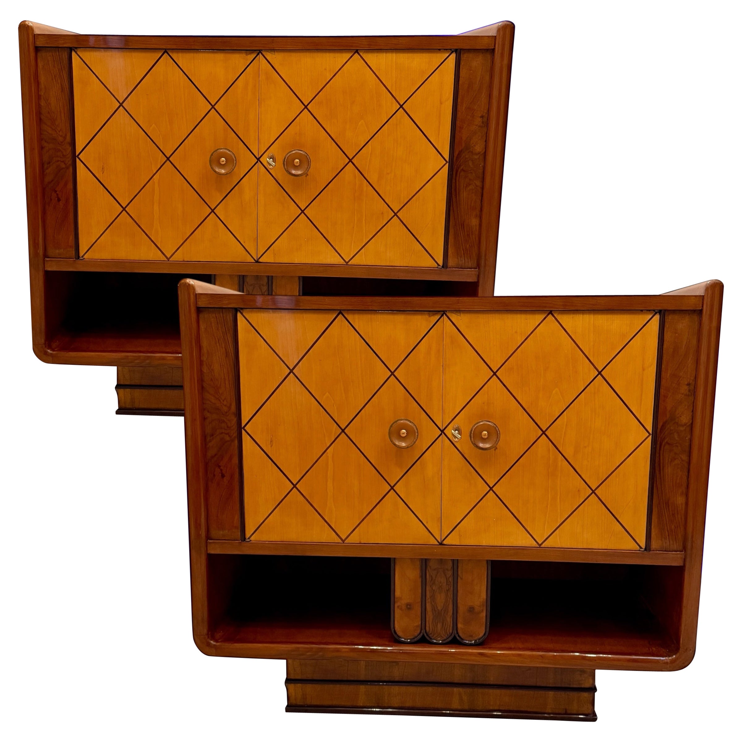 Pair of Italian Art Deco Cabinets  1940' Attributed to Osvaldo Borsani