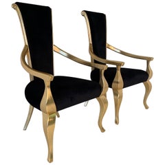 Pair of Italian Art Deco Chairs with Armrest