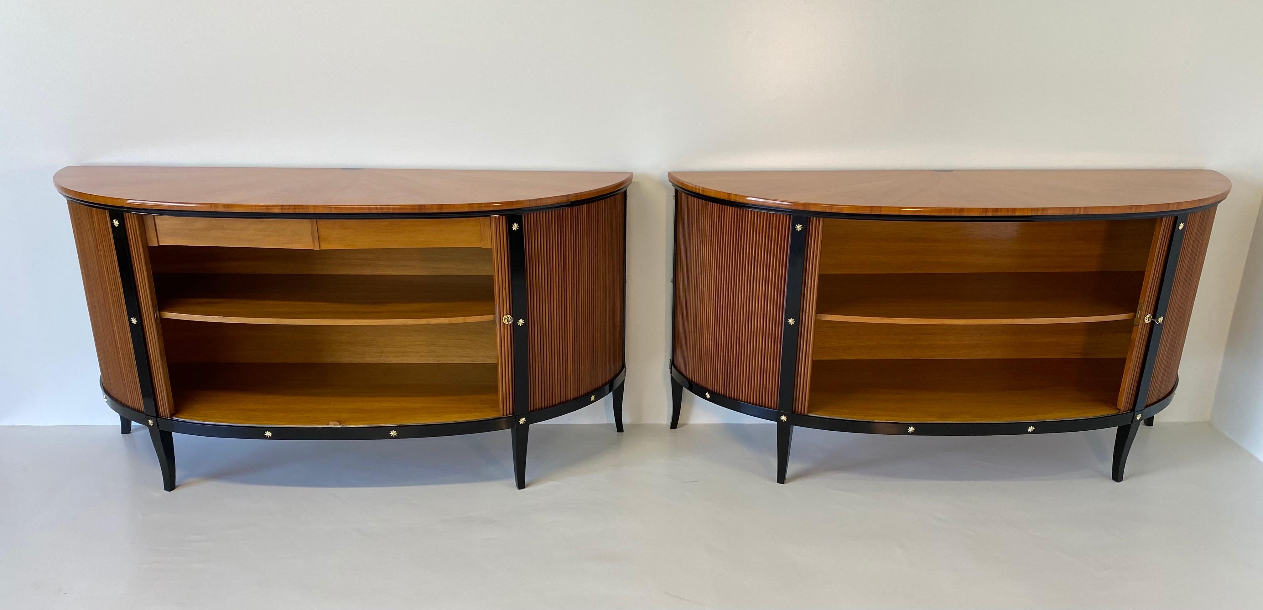 Pair of Italian Art Deco Cherry Wood Sideboards, 1950s 7