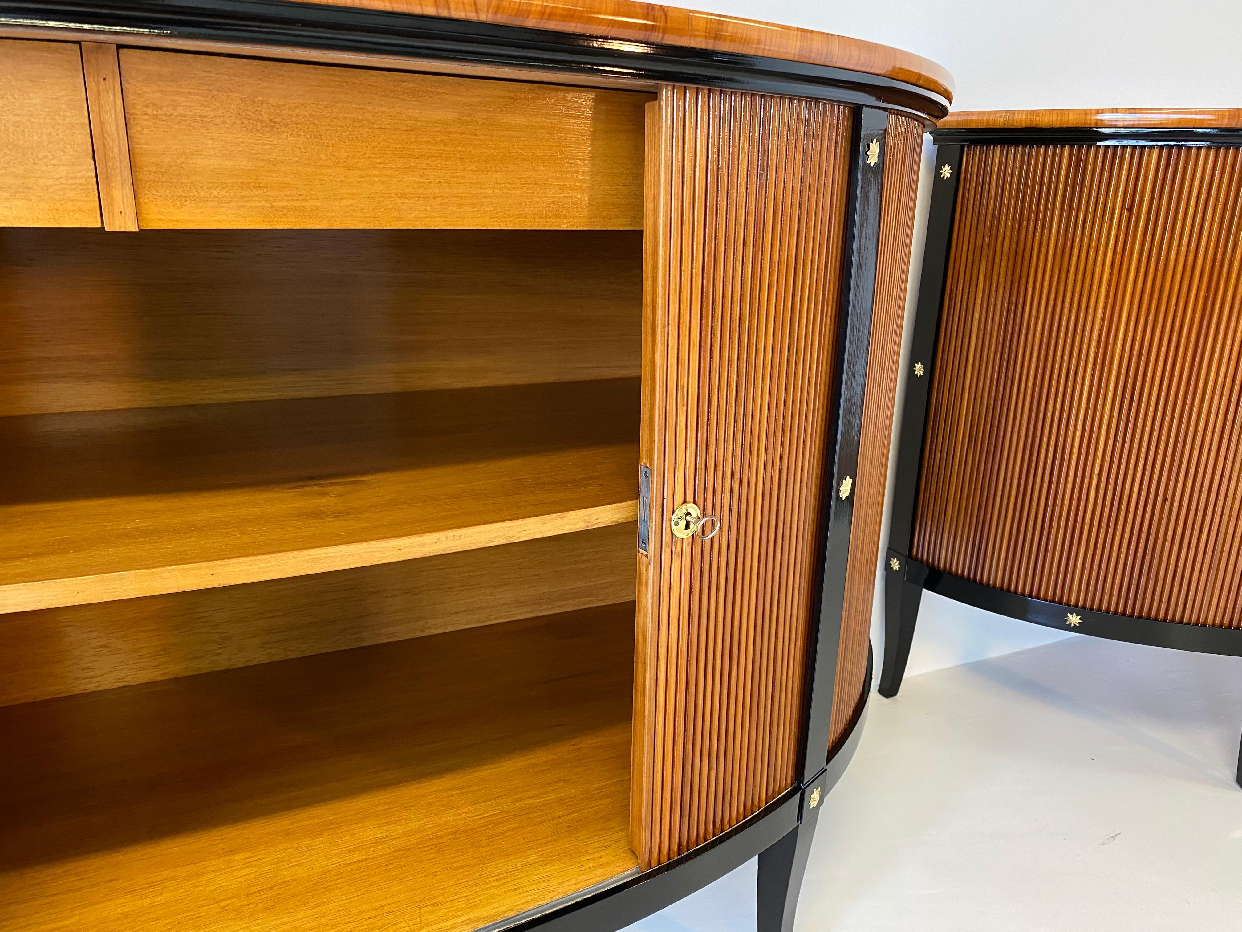 Pair of Italian Art Deco Cherry Wood Sideboards, 1950s 9