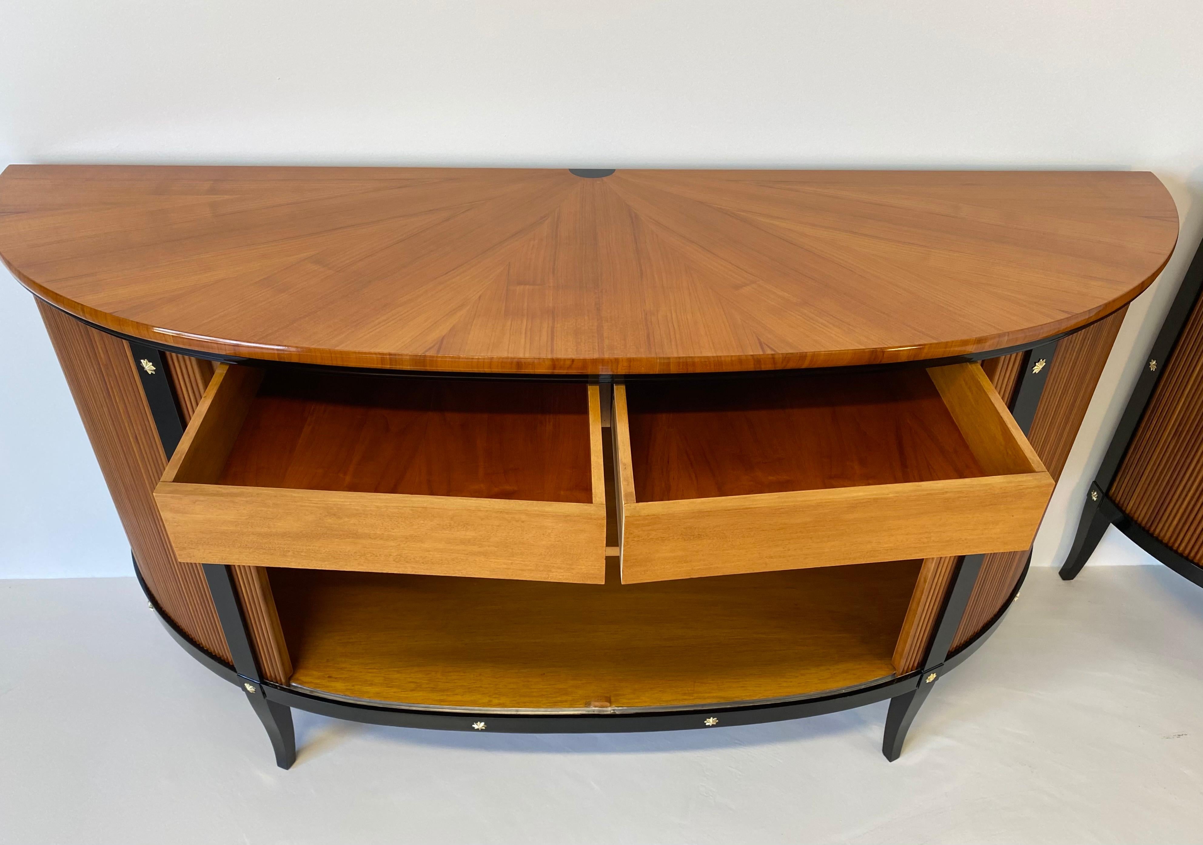 Pair of Italian Art Deco Cherry Wood Sideboards, 1950s 10