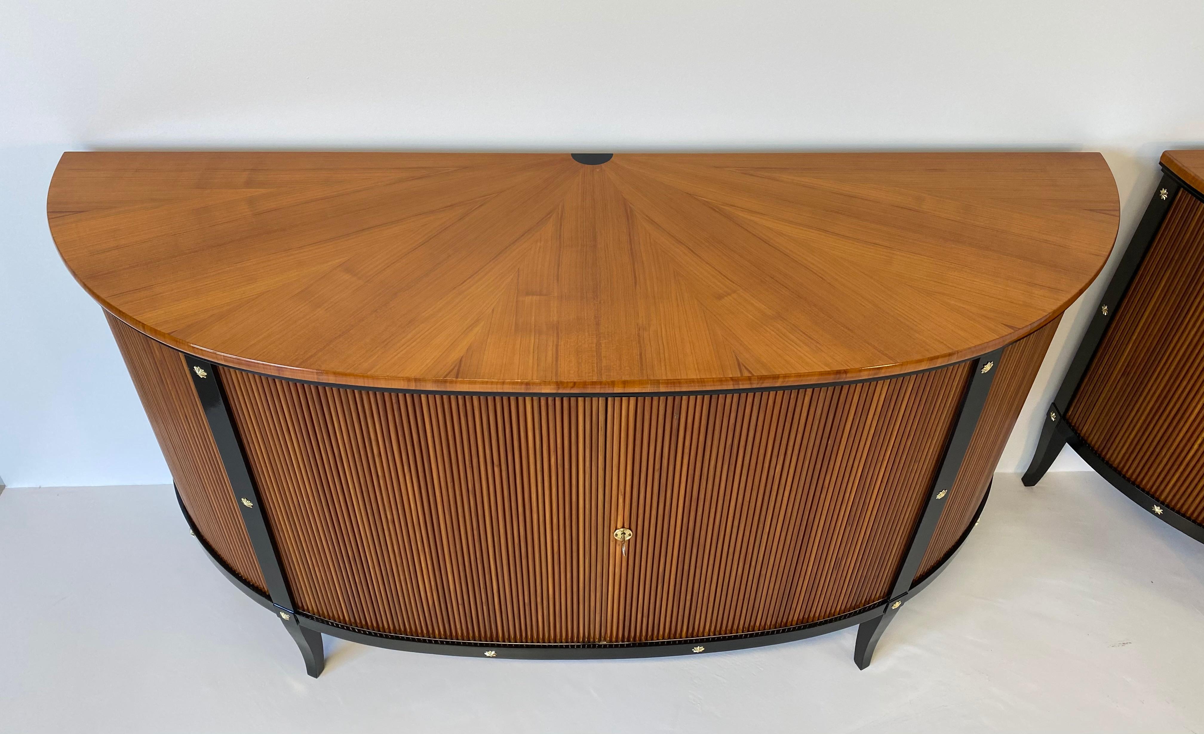 Pair of Italian Art Deco Cherry Wood Sideboards, 1950s 3