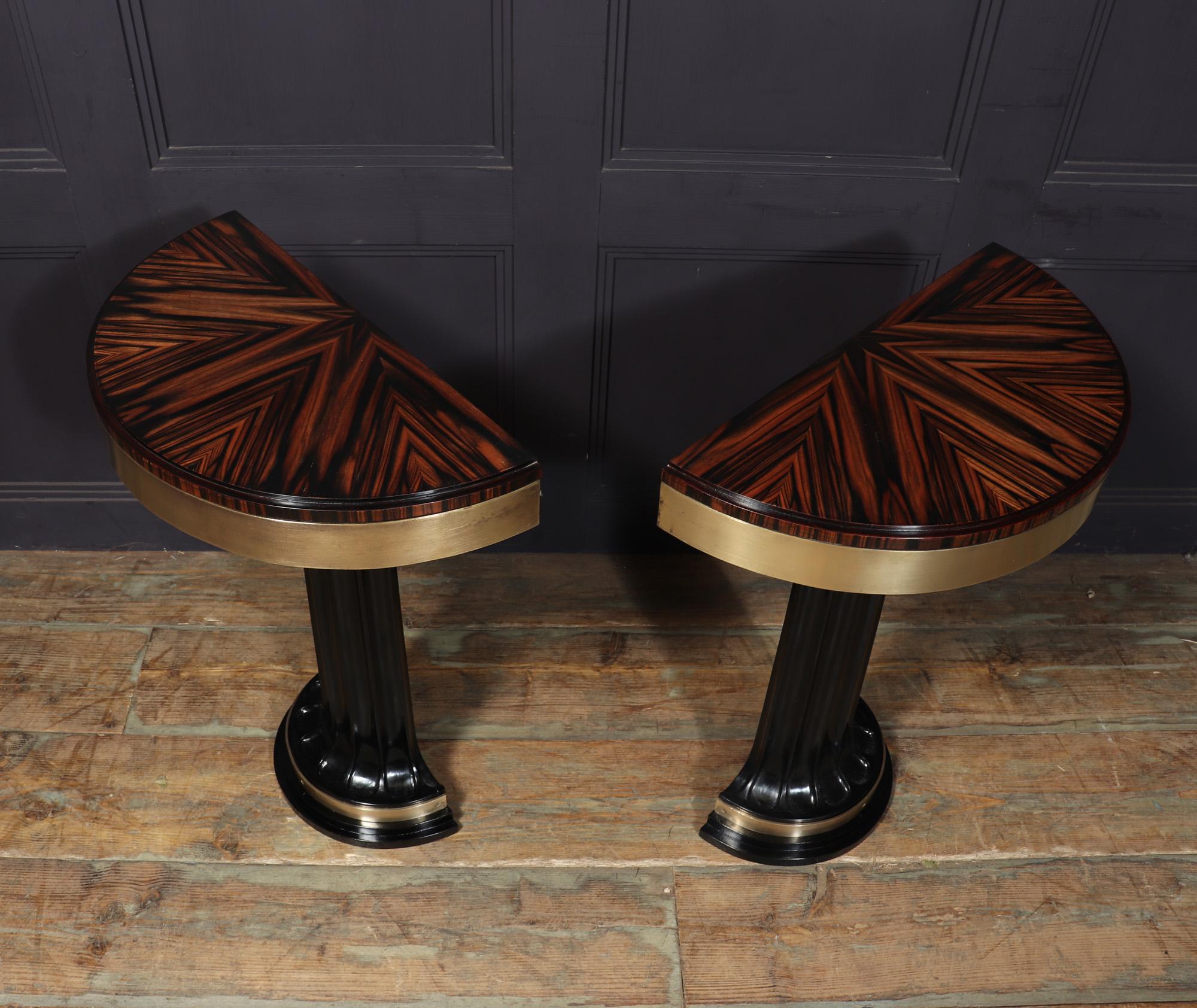 Pair of Italian Art Deco Console Tables in Macassar Ebony For Sale 6