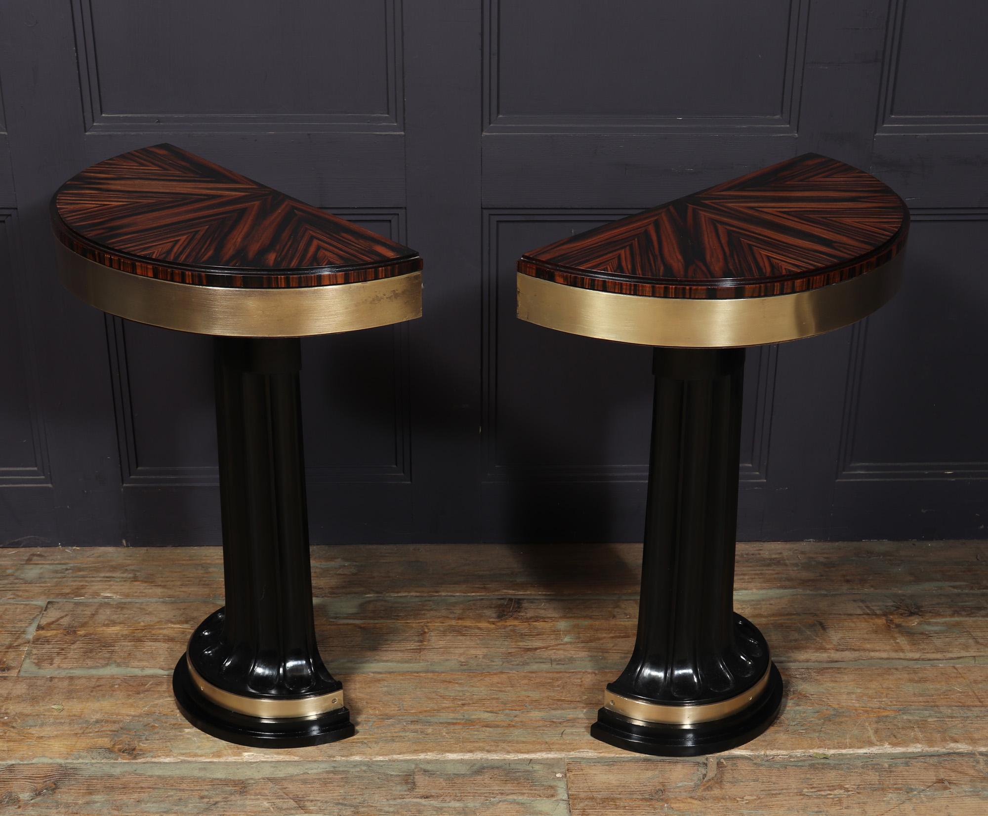 Pair of Italian Art Deco Console Tables in Macassar Ebony For Sale 5