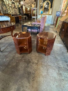 Paire de tables d'appoint en bois d'ébène de style Art déco italien