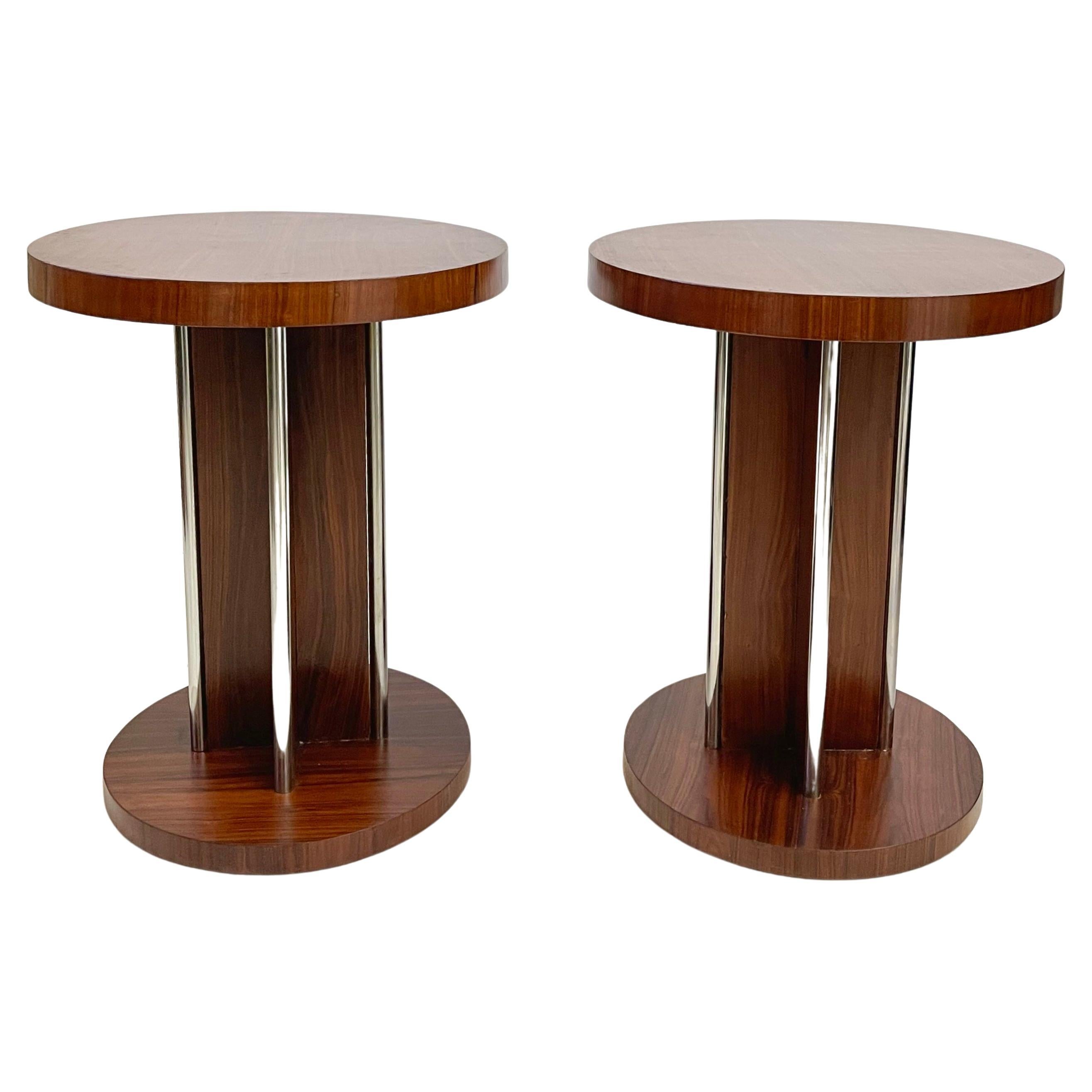 Pair of Italian Art Deco End Tables For Sale