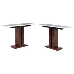 Pair of Italian Art Deco Freestanding Console side Tables