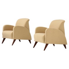 Pair of Italian Art Deco Lounge Chairs, circa 1940