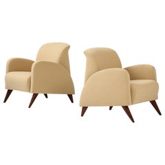 Pair of Italian Art Deco Lounge Chairs, circa 1940