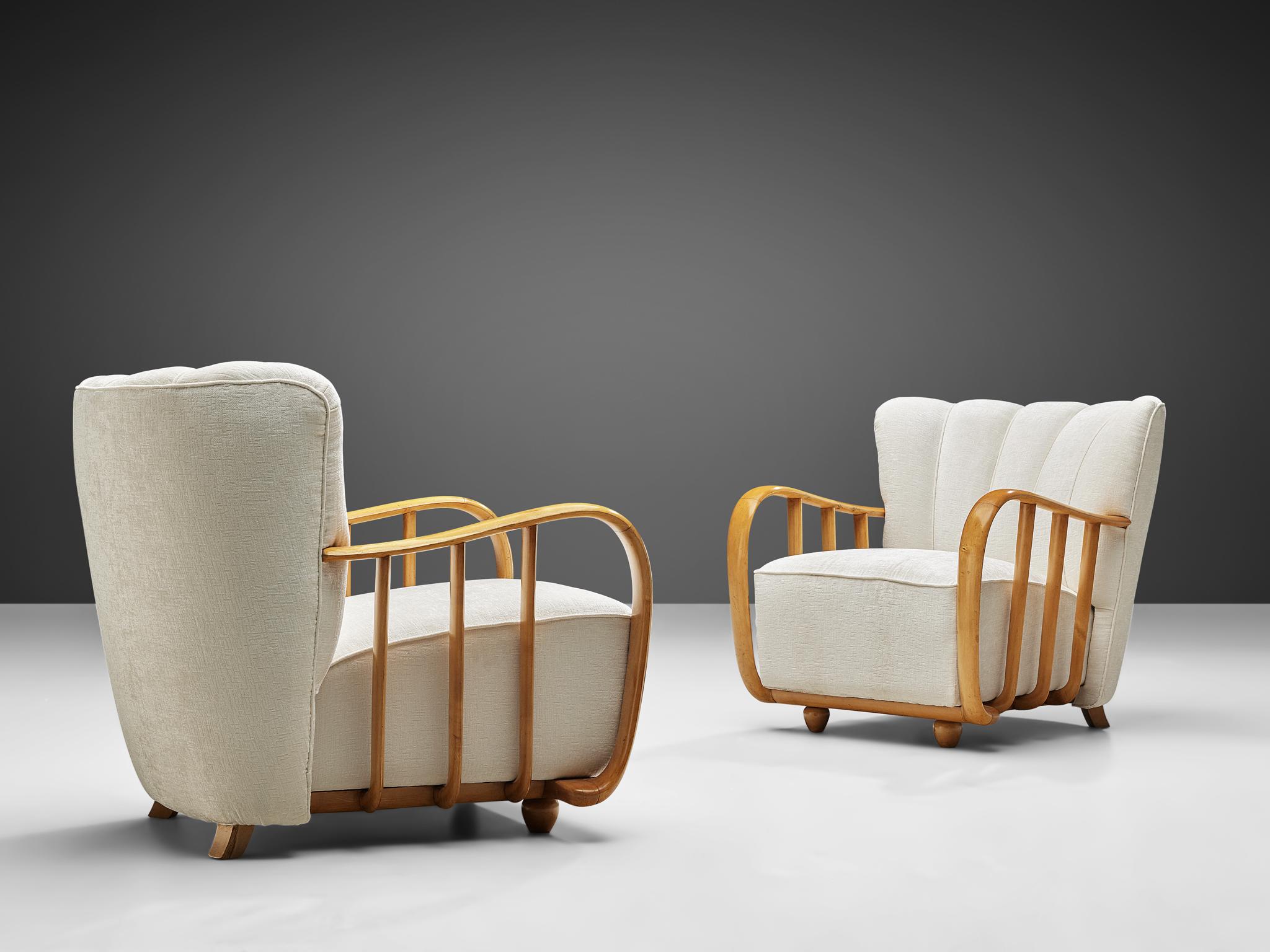 Mid-20th Century Pair of Italian Art Deco Lounge Chairs