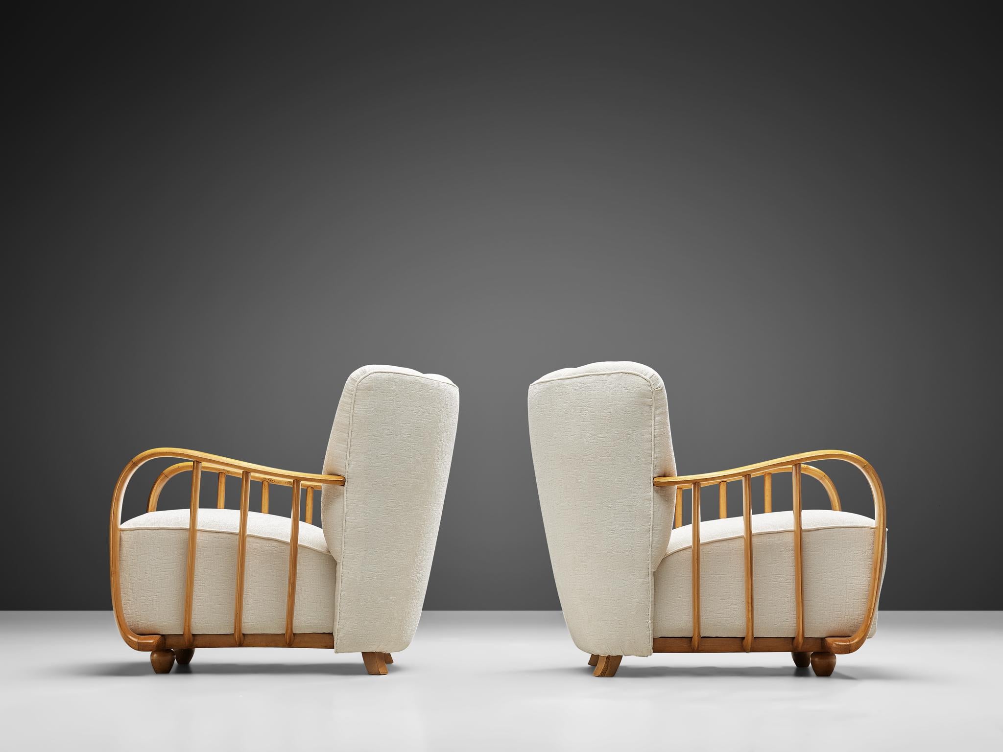 Pair of Italian Art Deco Lounge Chairs 3