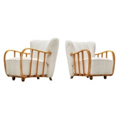 Vintage Pair of Italian Art Deco Lounge Chairs