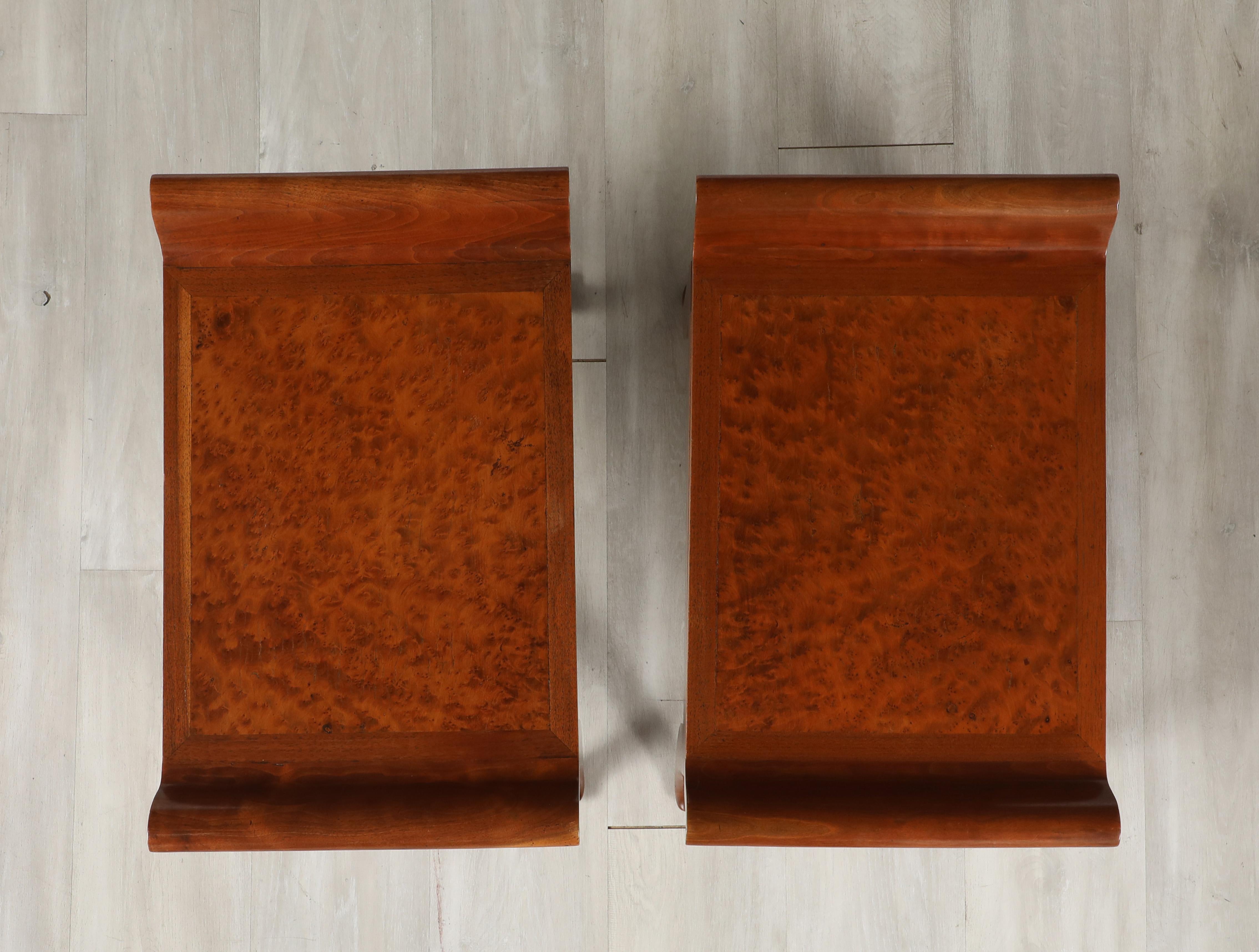 Pair of Italian Art Deco Mahogany Stools, circa 1930 For Sale 8
