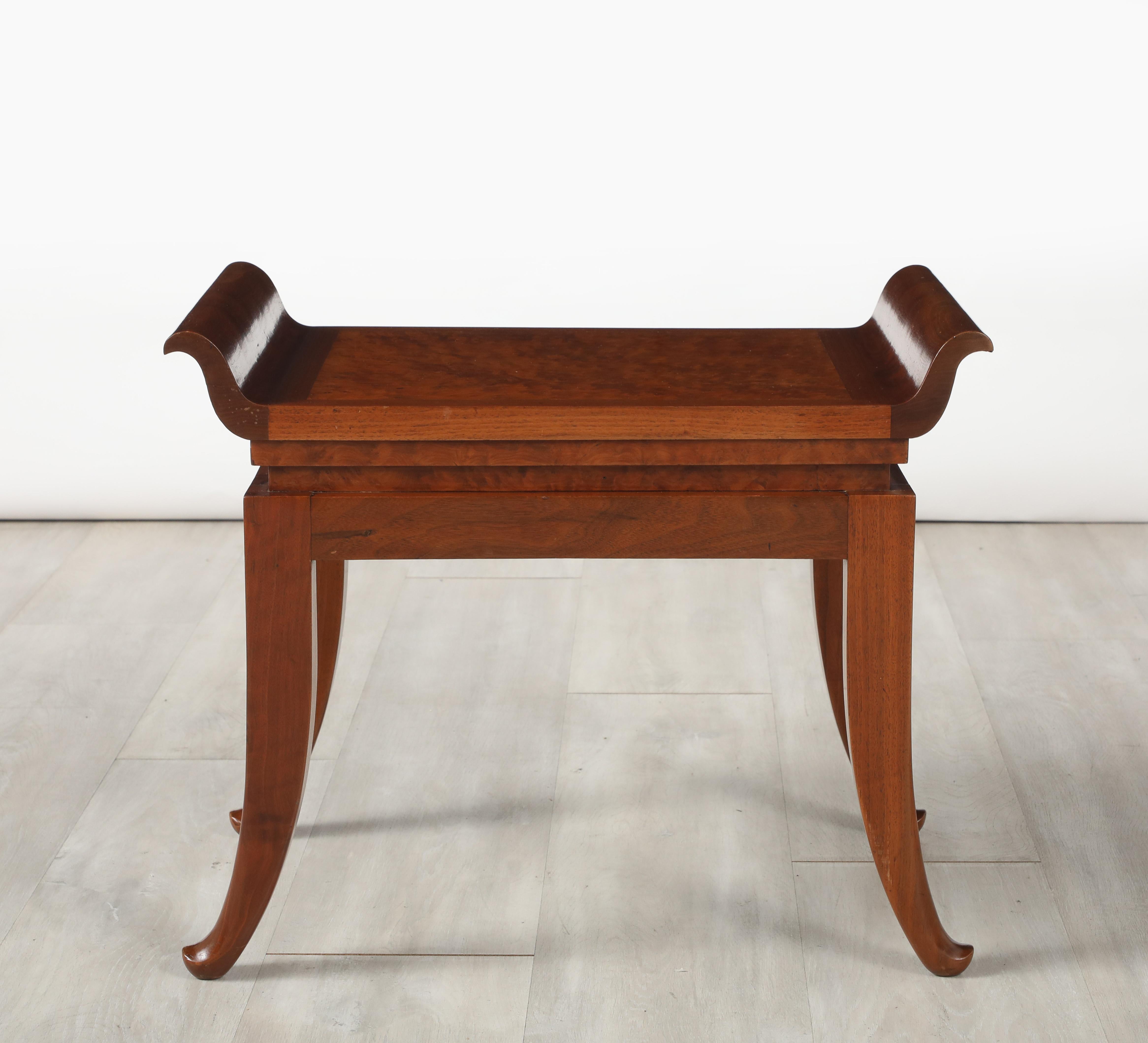 Pair of Italian Art Deco Mahogany Stools, circa 1930 For Sale 11